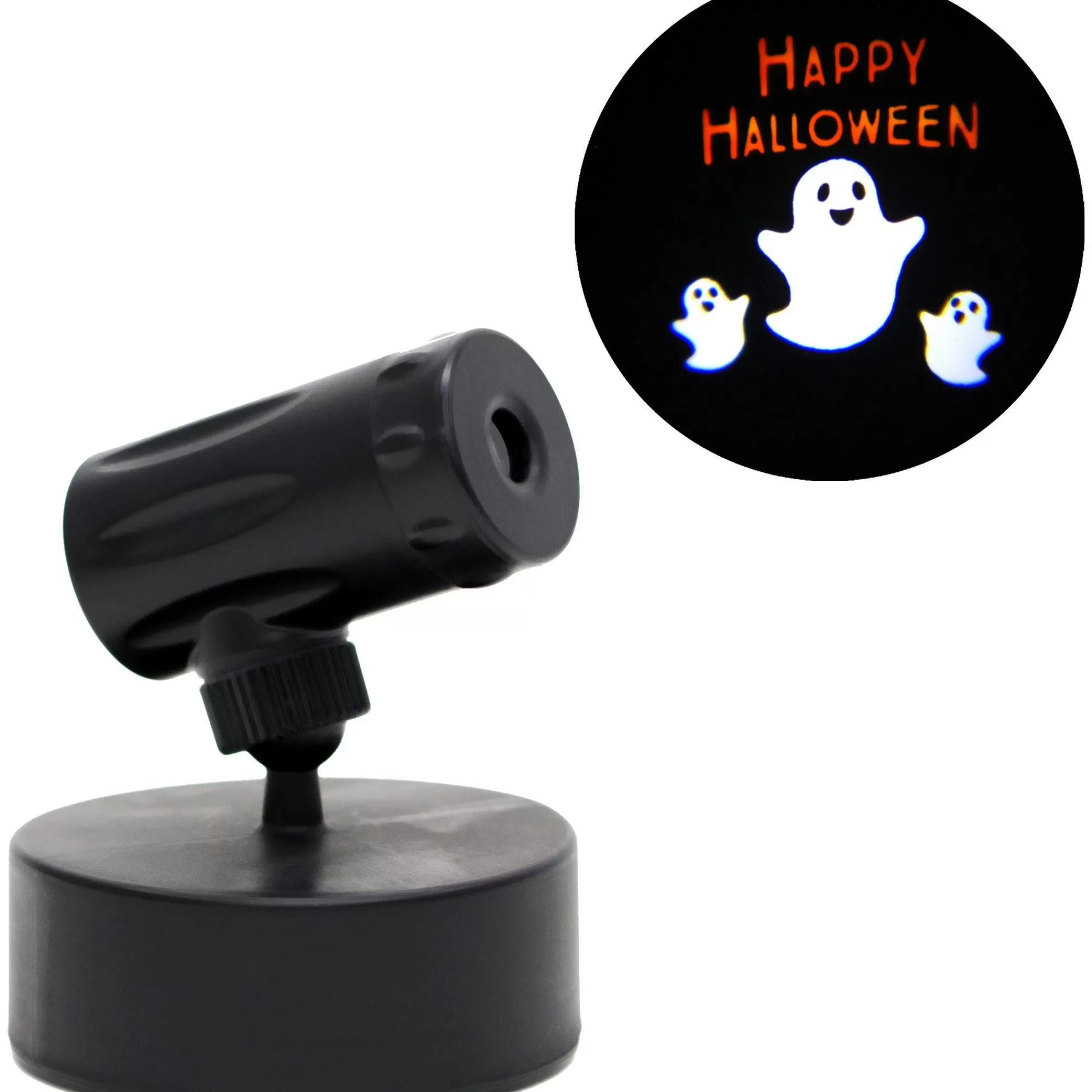 Party City Strobe Lights & Black Lights | Happy Halloween Ghosts Motion Projector, 3.5In X 3.75In