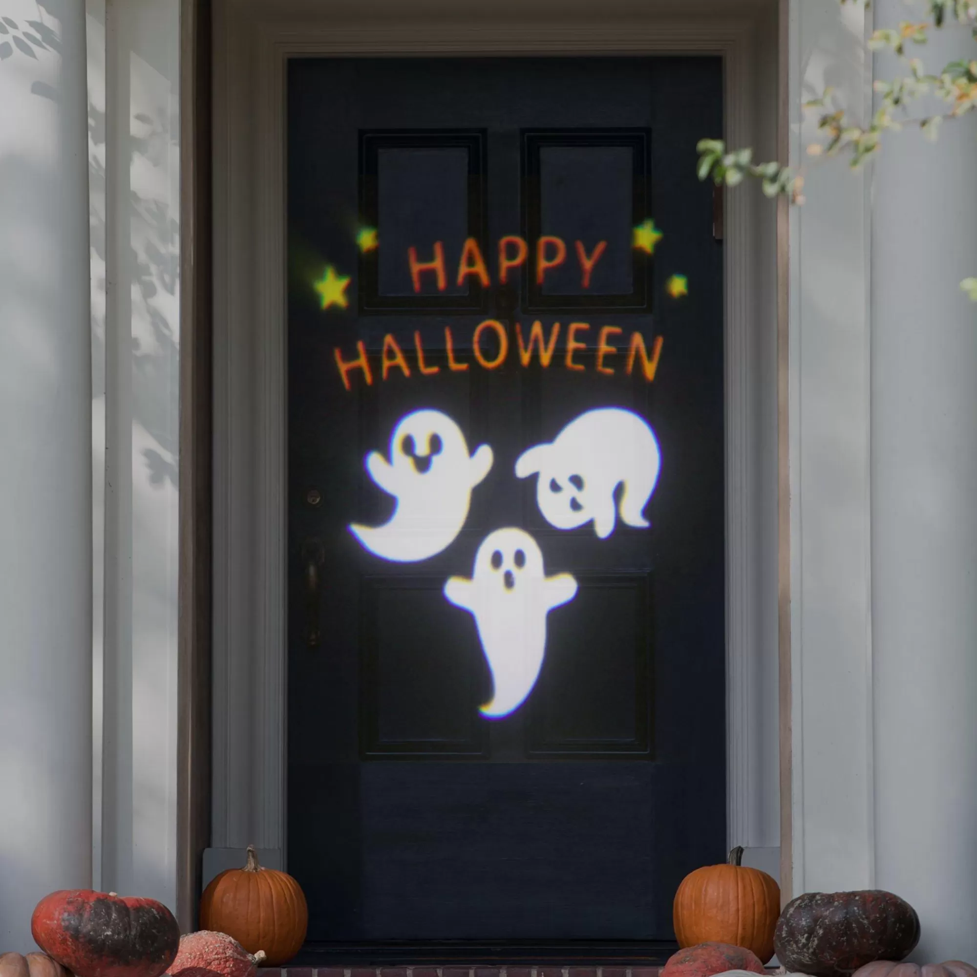 Party City Strobe Lights & Black Lights | Happy Halloween Ghosts Motion Projector, 3.5In X 3.75In