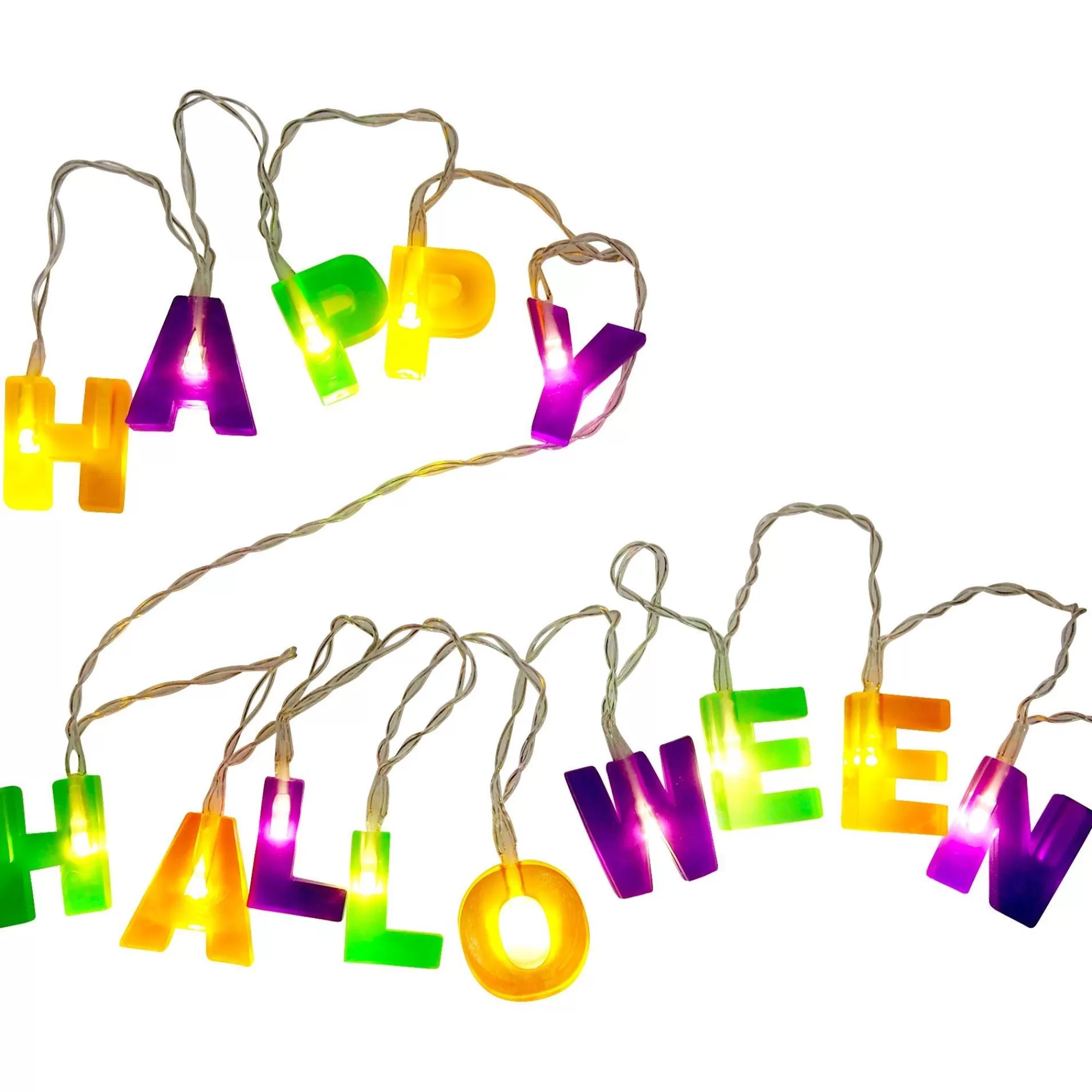 Party City Strobe Lights & Black Lights | Happy Halloween Led Plastic String Lights, 5.25Ft