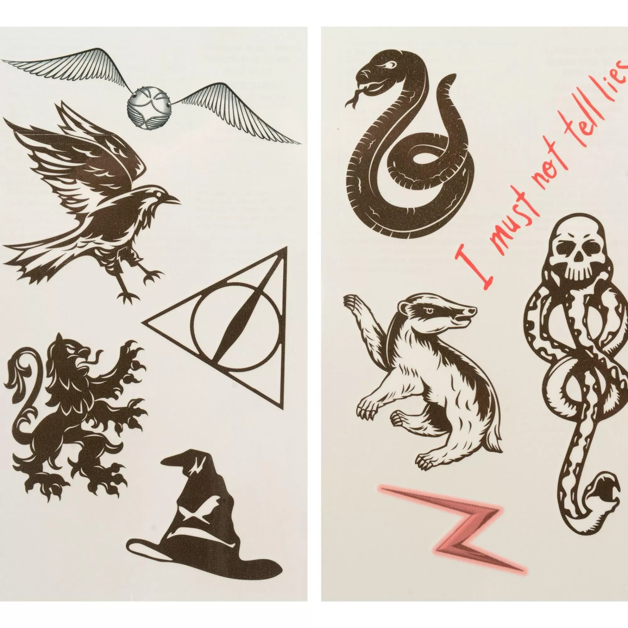 Party City Makeup-Harry Potter Tattoos 2 Sheets