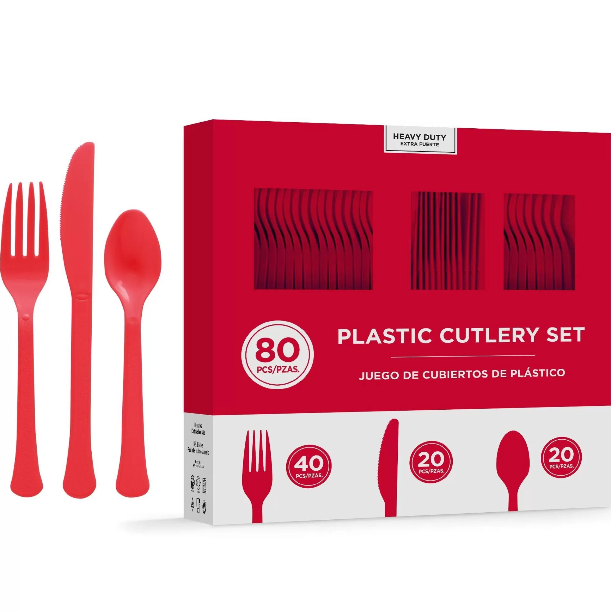 Party City Get Axed | Heavy-Duty Plastic Cutlery Set For 20 Guests, 80Ct