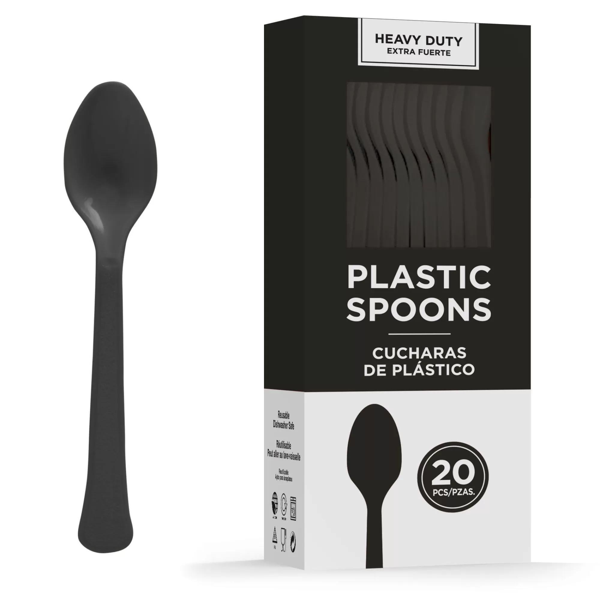 Party City Spiderweb Night | Heavy-Duty Plastic Spoons, 20Ct