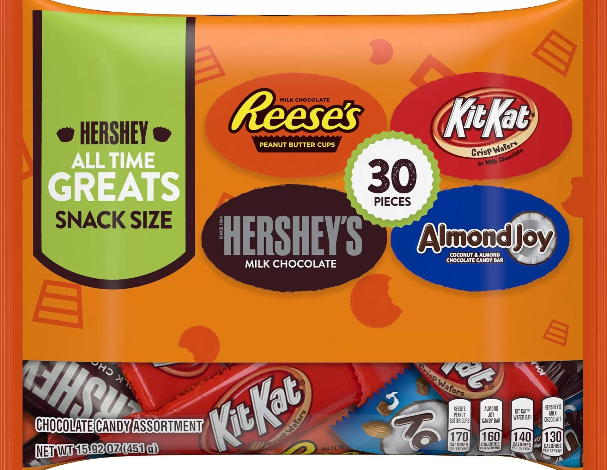 Hershey's,Kit Kat,Reeses Chocolate Candy-Hershey's Chocolate All Time Greats Mix 30Ct