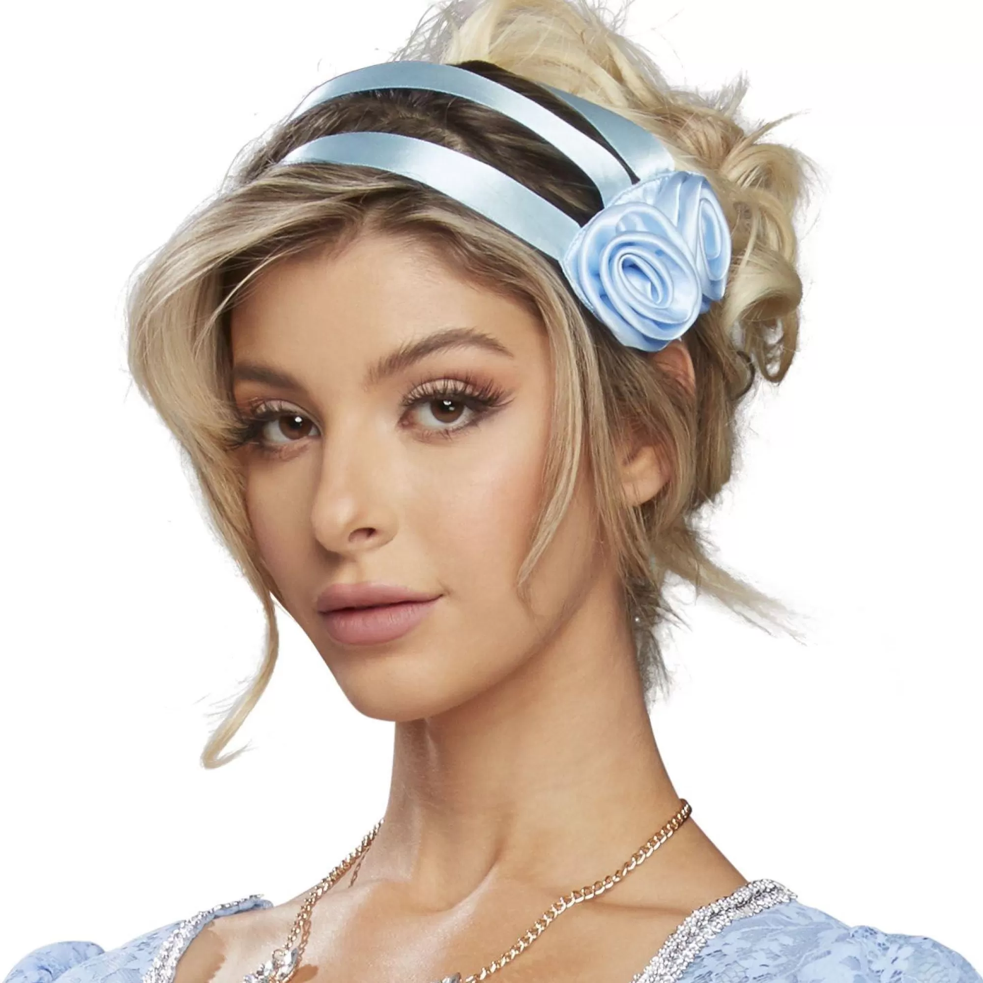 Party City Headbands, Tails-High Society Pastel Blue Fabric Headpiece