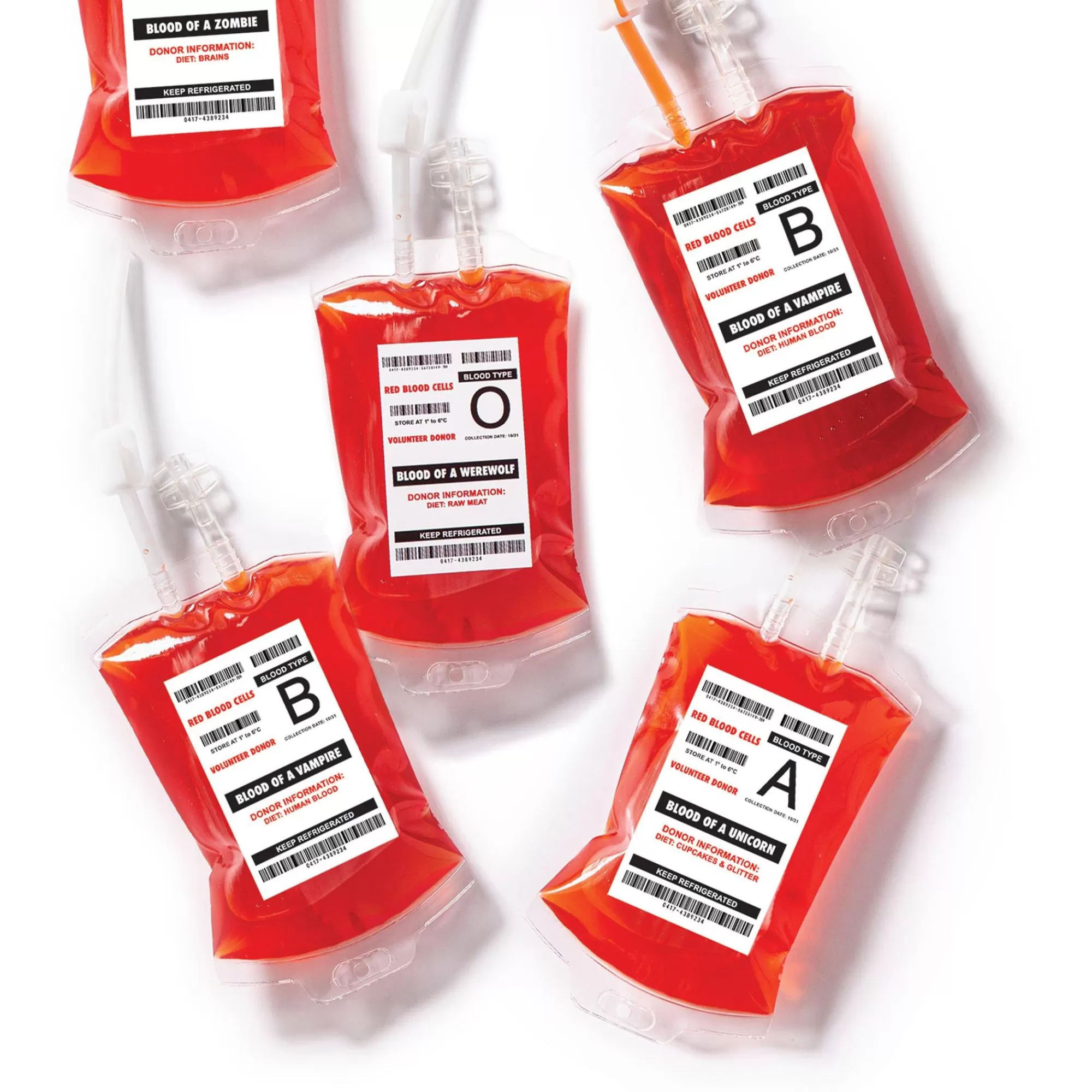 Party City Get Axed | Horror Monster Blood Bag Drink Pouches, 10Oz, 10Ct