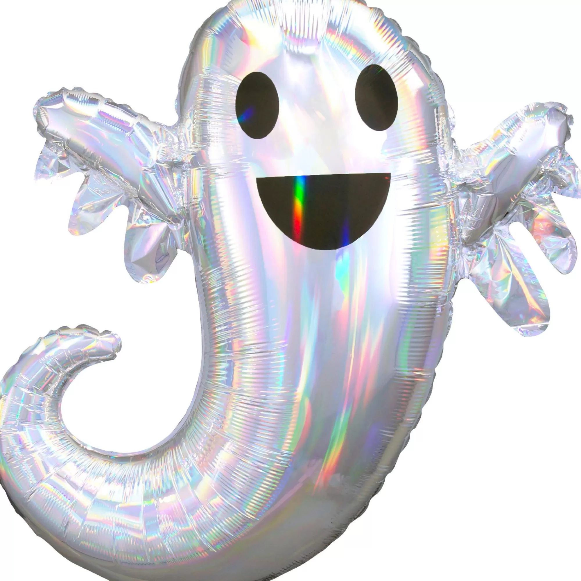 Party City Trunk Or Treat | Iridescent Friendly Ghost Foil Balloon, 25In X 28In - Halloween