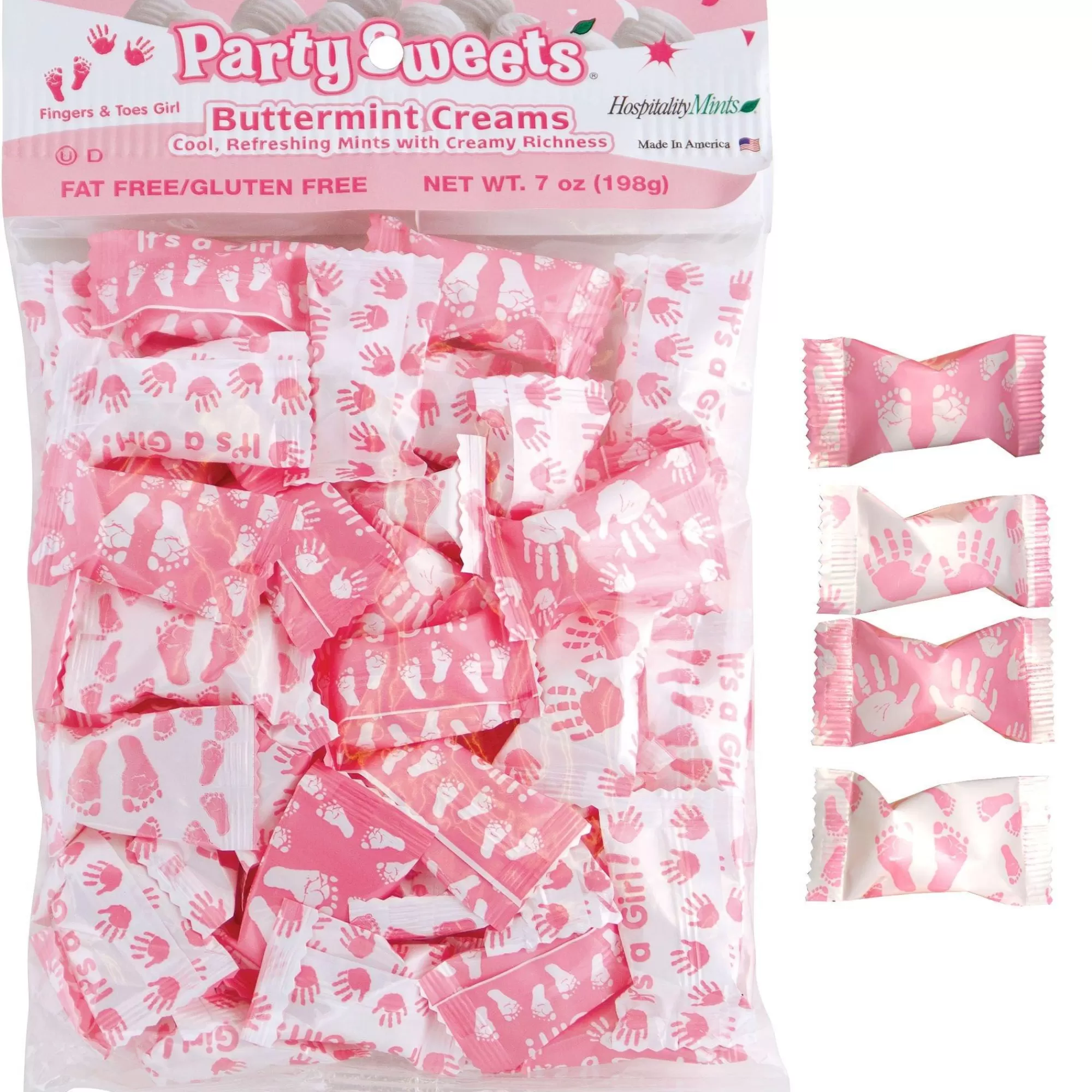 Party City Candy Buffet By Color-It's A Girl Baby Shower Pillow Mints 50Ct Pink