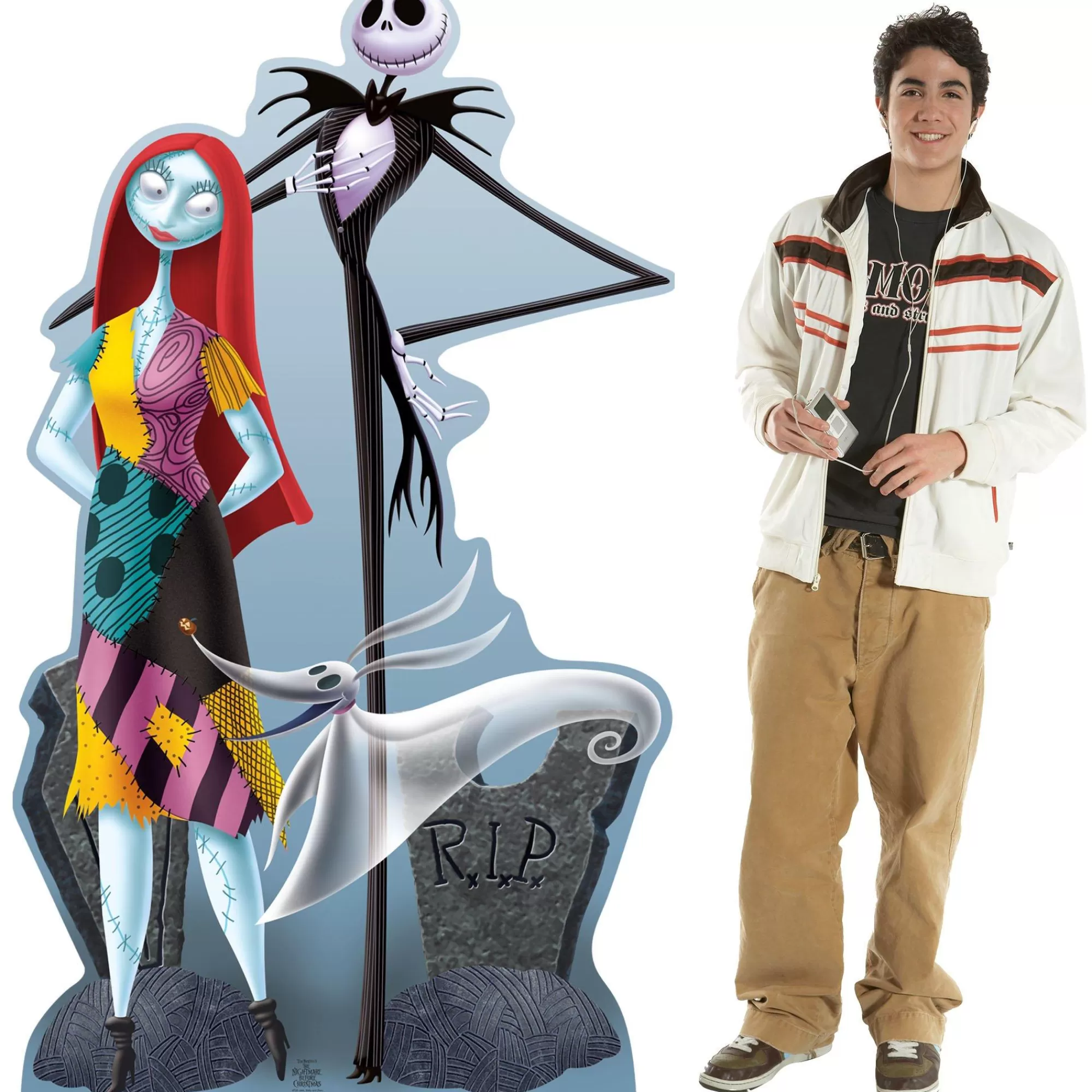 Party City The Nightmare Before Christmas | Jack Skellington & Sally Cardboard Cutout, 6Ft - The Nightmare Before Christmas