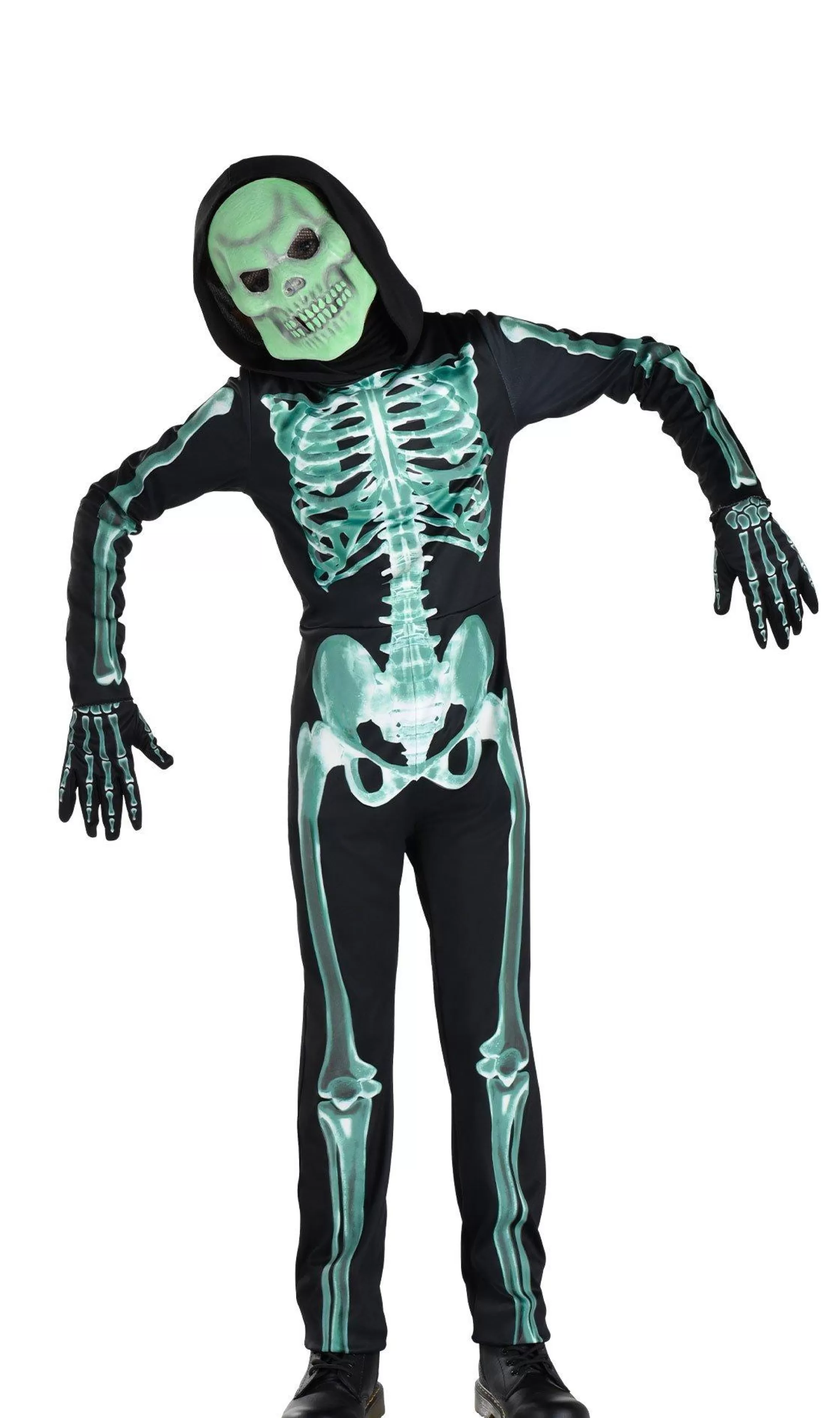 Boy Party City Scary | Kids' Glow-In-The-Dark Skeleton Costume