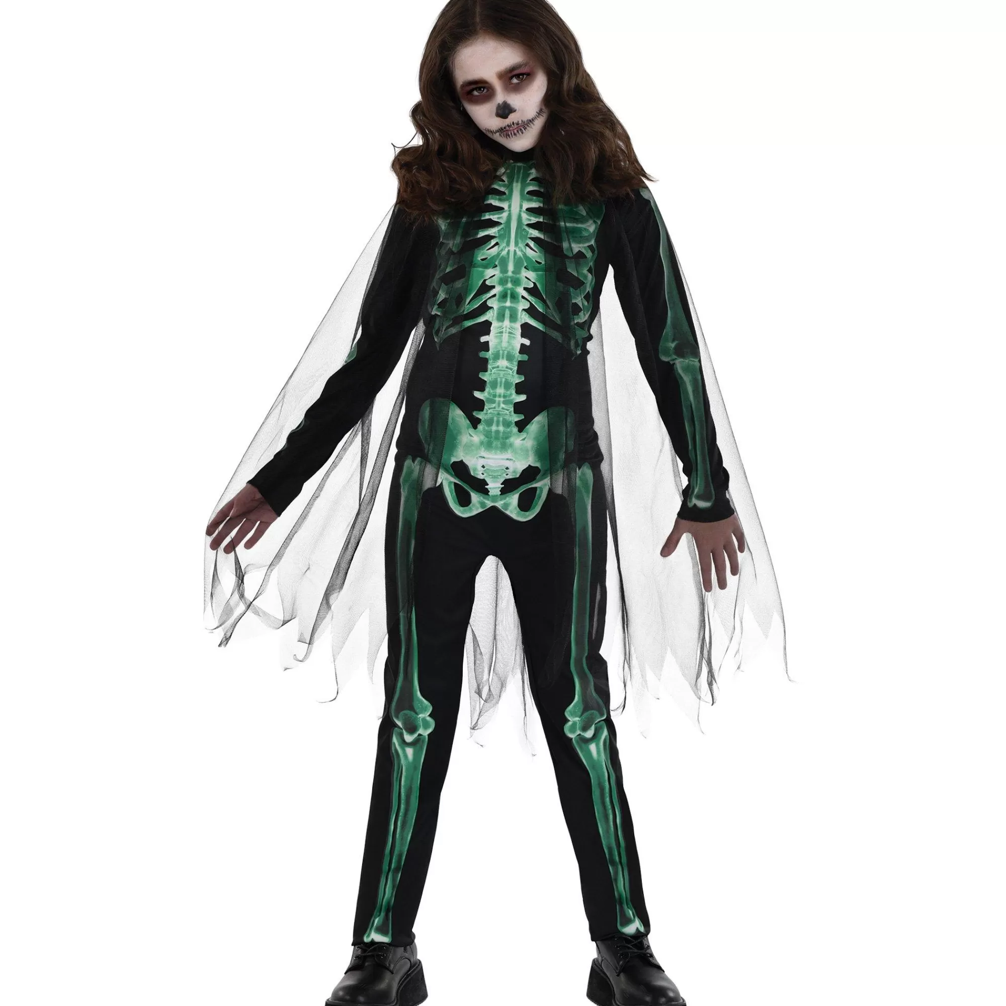 Girl Party City Scary | Kids' Glow-In-The-Dark Skeleton Glow Reaper Costume