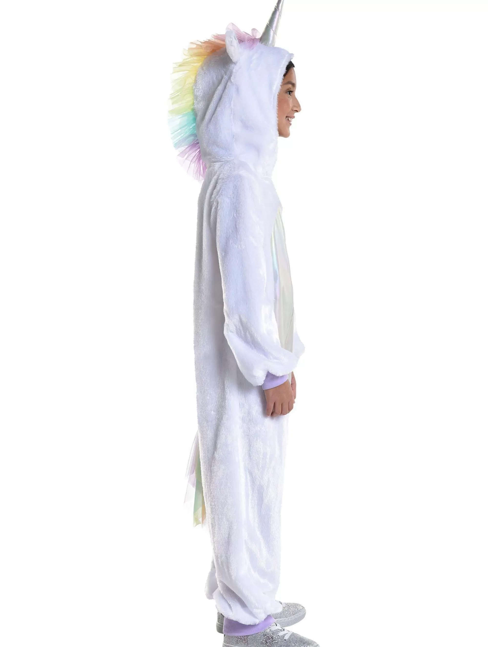 Girl Party City Animal & Bug | Kids' Iridescent Unicorn One Piece Zipster Costume