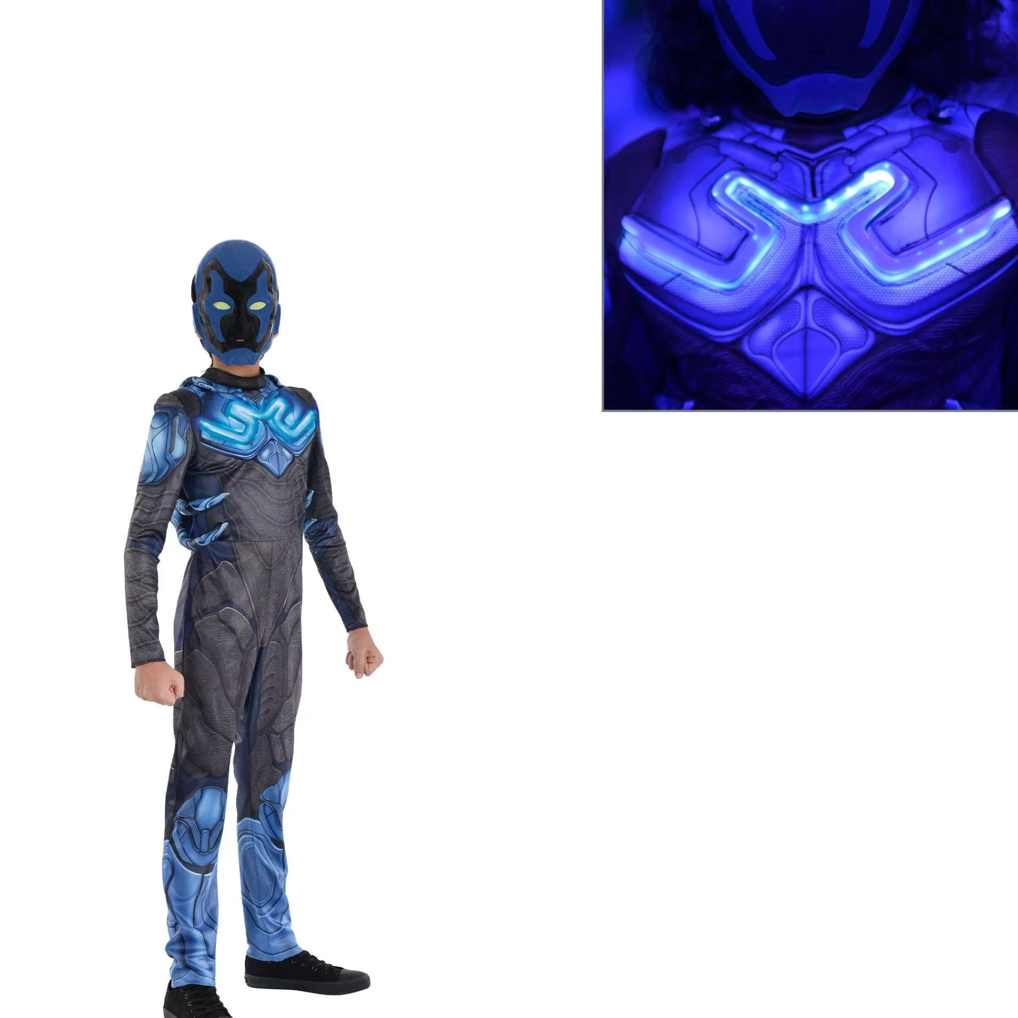 Boy Party City Superhero | Kids' Light-Up Blue Beetle Costume - Blue Beetle Movie