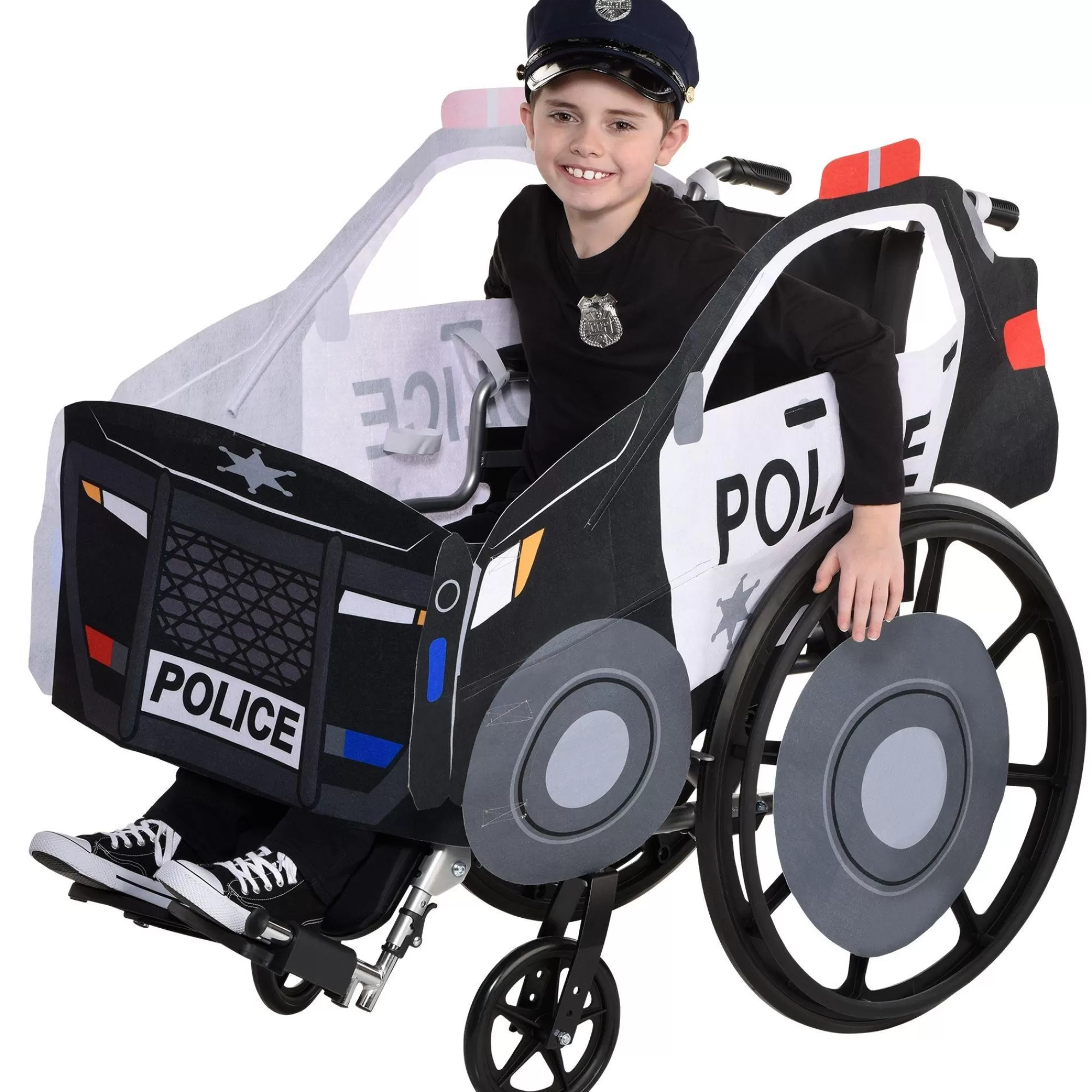 Boy Party City Career | Kids' Police Car Wheelchair Costume