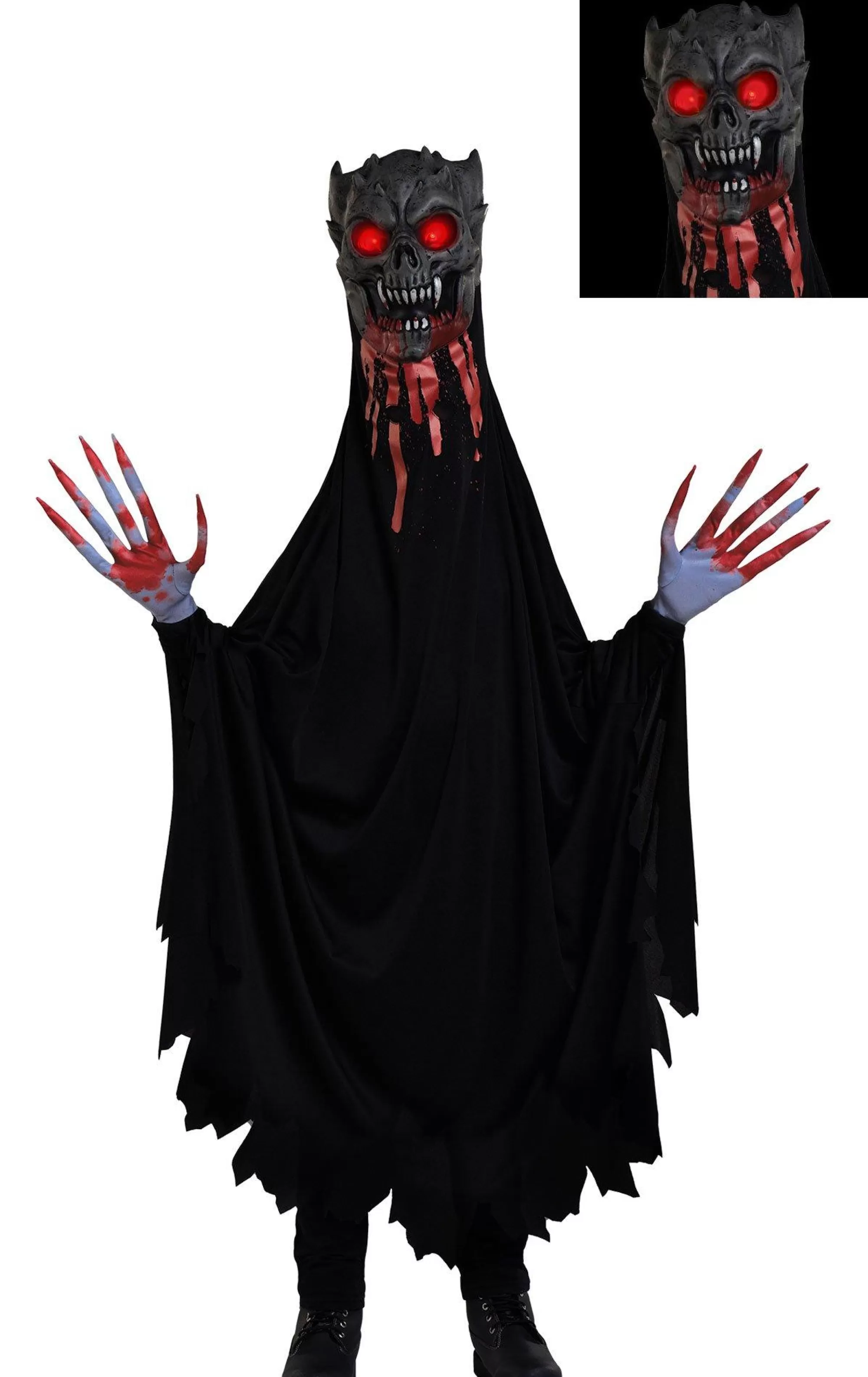 Boy Party City Scary | Kids' Red Eyed Ghoul Illusion Costume