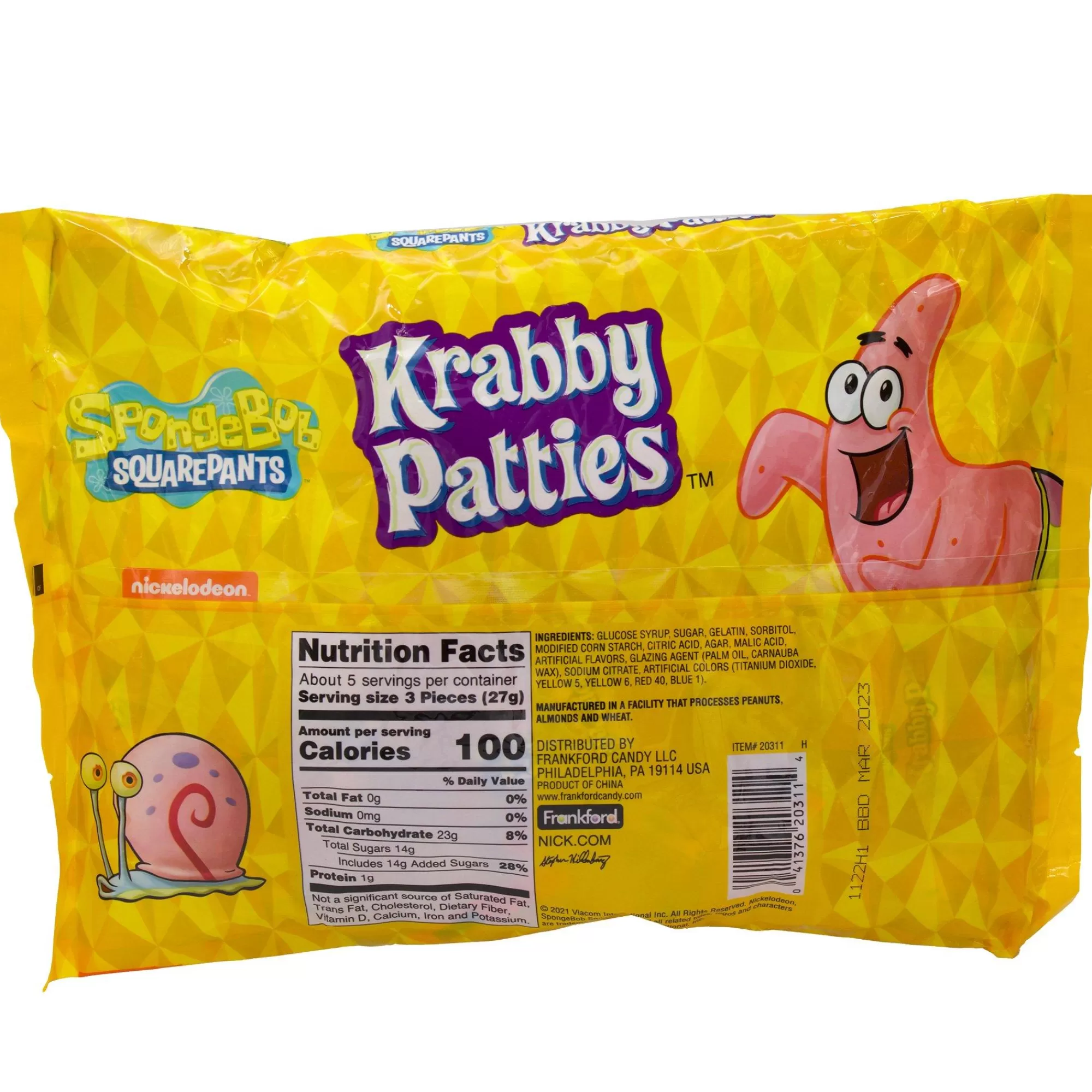 Party City Bulk Candy-Krabby Patty Gummy Candy Bag, 5.08Oz - Spongebob Squarepants