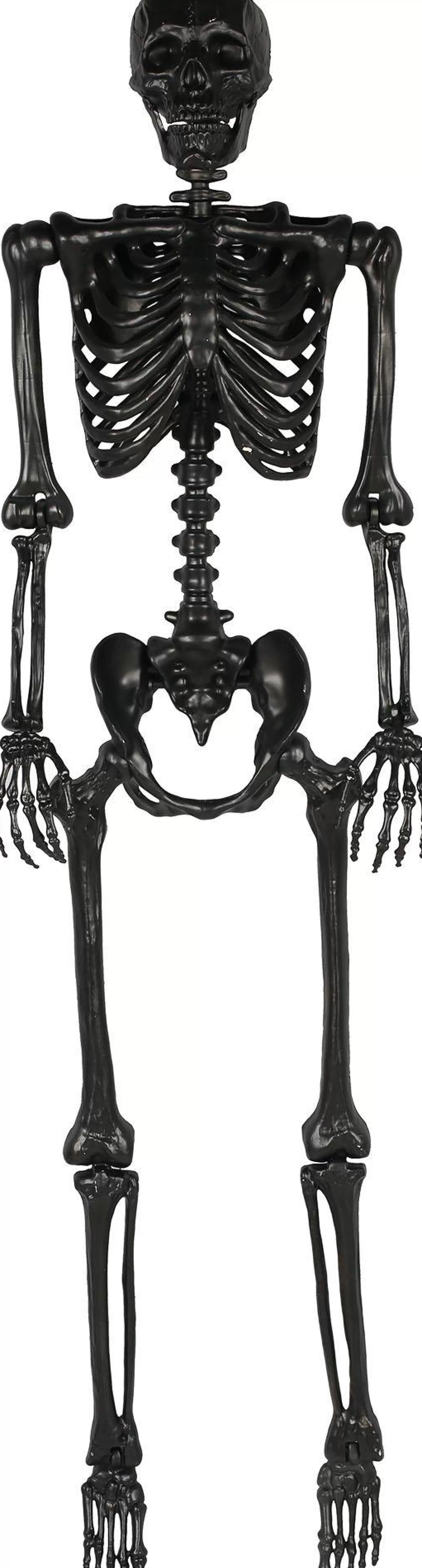 Party City Boneyard Glam | Life-Size Poseable Skeleton, Black, 5Ft - Halloween Decoration