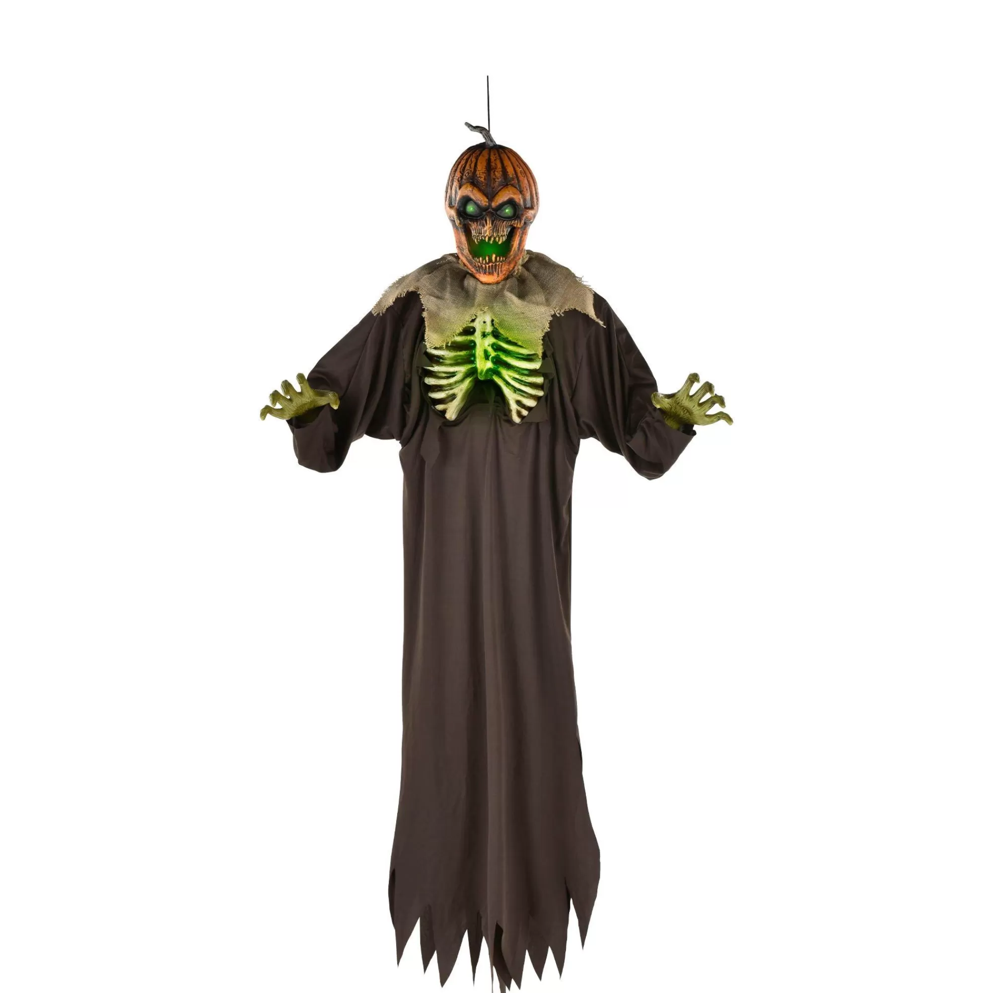 Party City Hanging Decorations | Light-Up & Talking Jack-O'-Lantern Ghoul Hanging Decoration, 6Ft