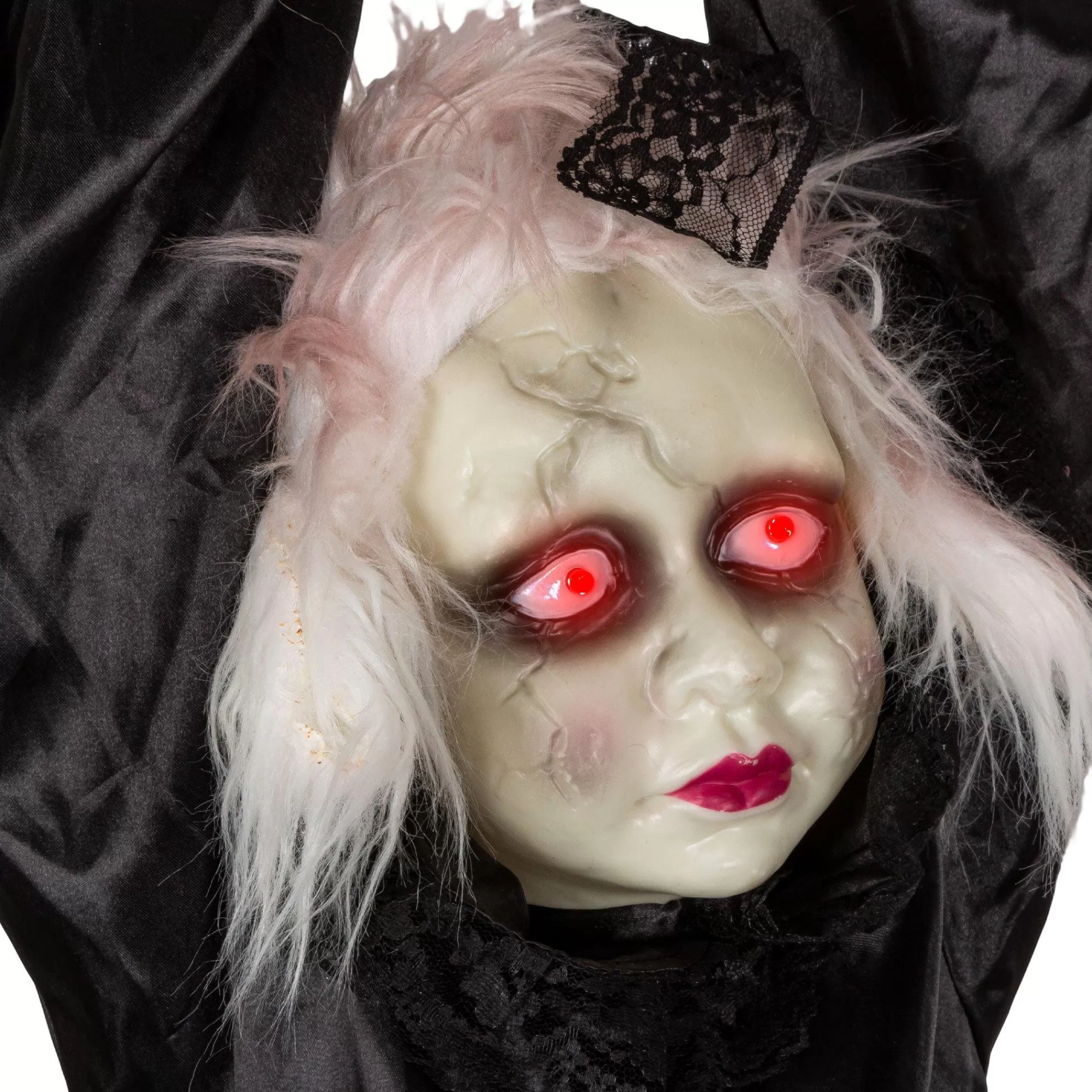 Party City Hanging Decorations | Light-Up Animated Creepy Doll Plastic & Fabric Hanging Decoration With Sounds, 53In