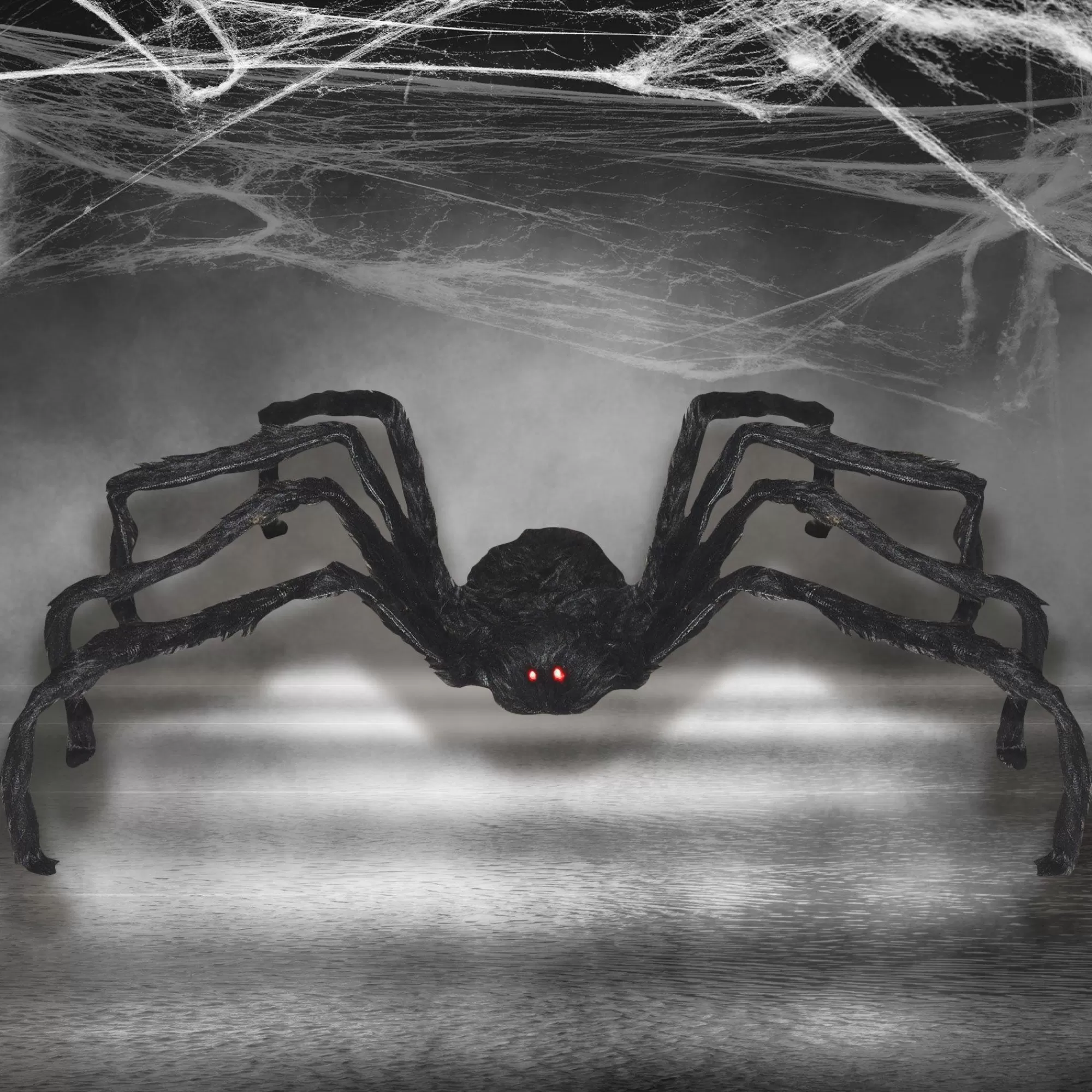 Party City Spiderweb Night | Light-Up Animated Giant Walking Spider Fabric & Foam Decoration With Sounds, 39.4In