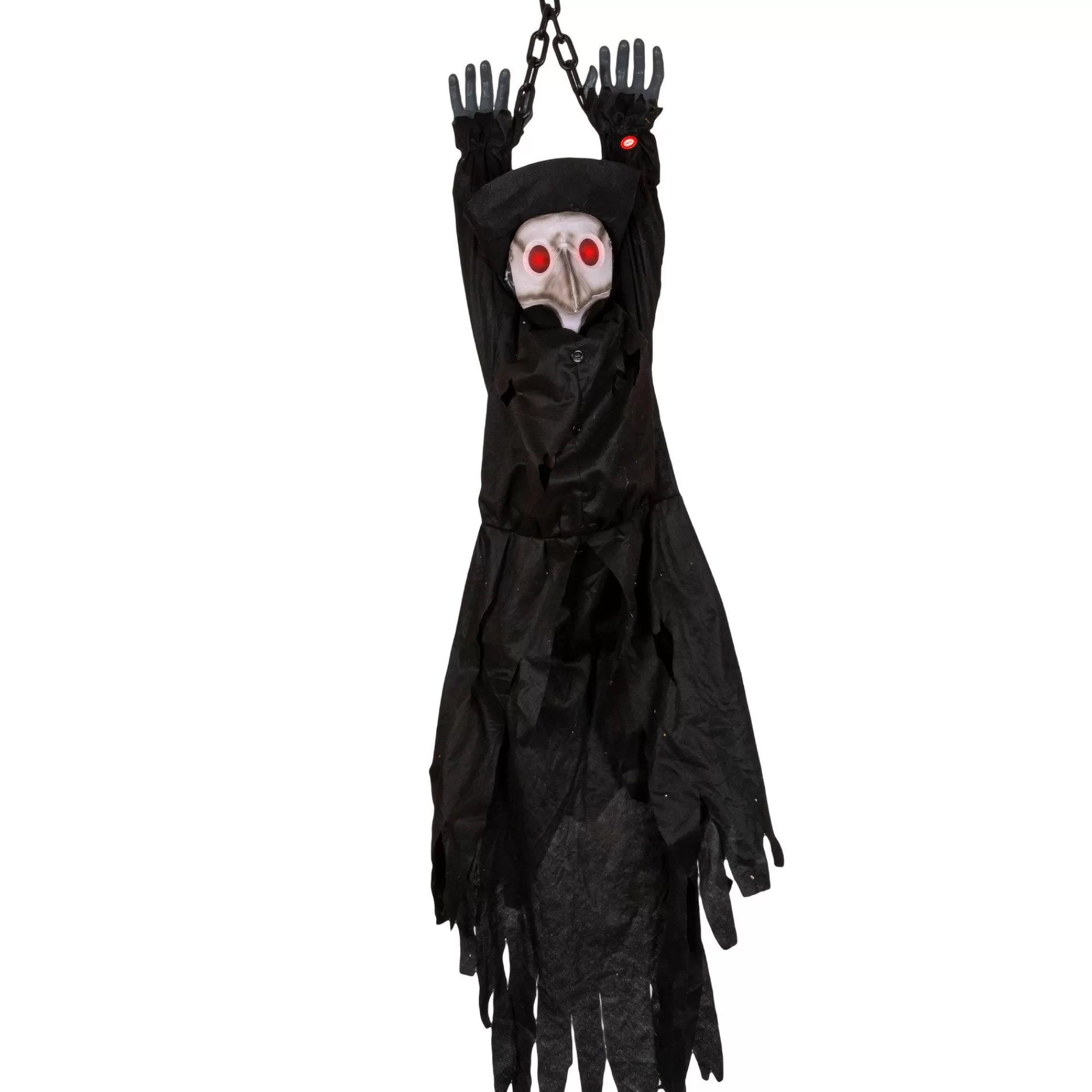 Party City Hanging Decorations | Light-Up Animated Plague Doctor Plastic & Fabric Hanging Decoration With Sounds, 53In
