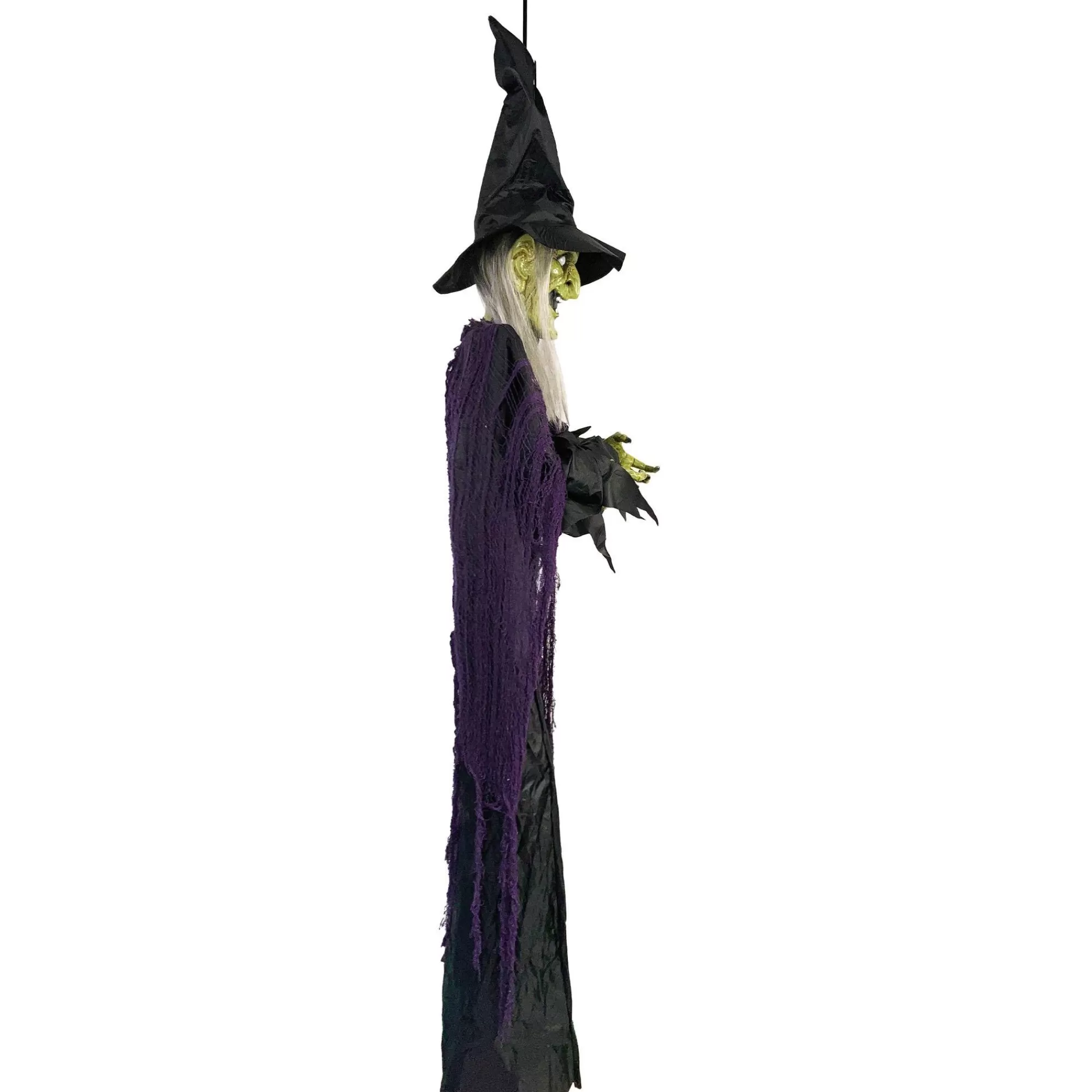 Party City Hanging Decorations | Light-Up Cackling Witch Hanging Halloween Decoration, 6Ft