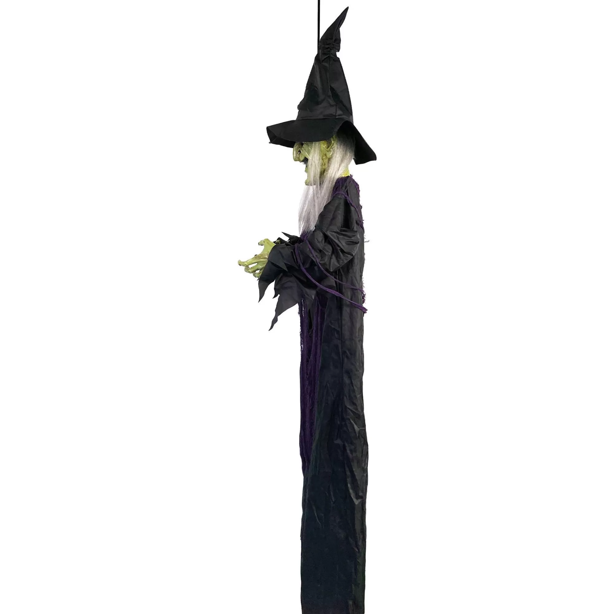 Party City Hanging Decorations | Light-Up Cackling Witch Hanging Halloween Decoration, 6Ft