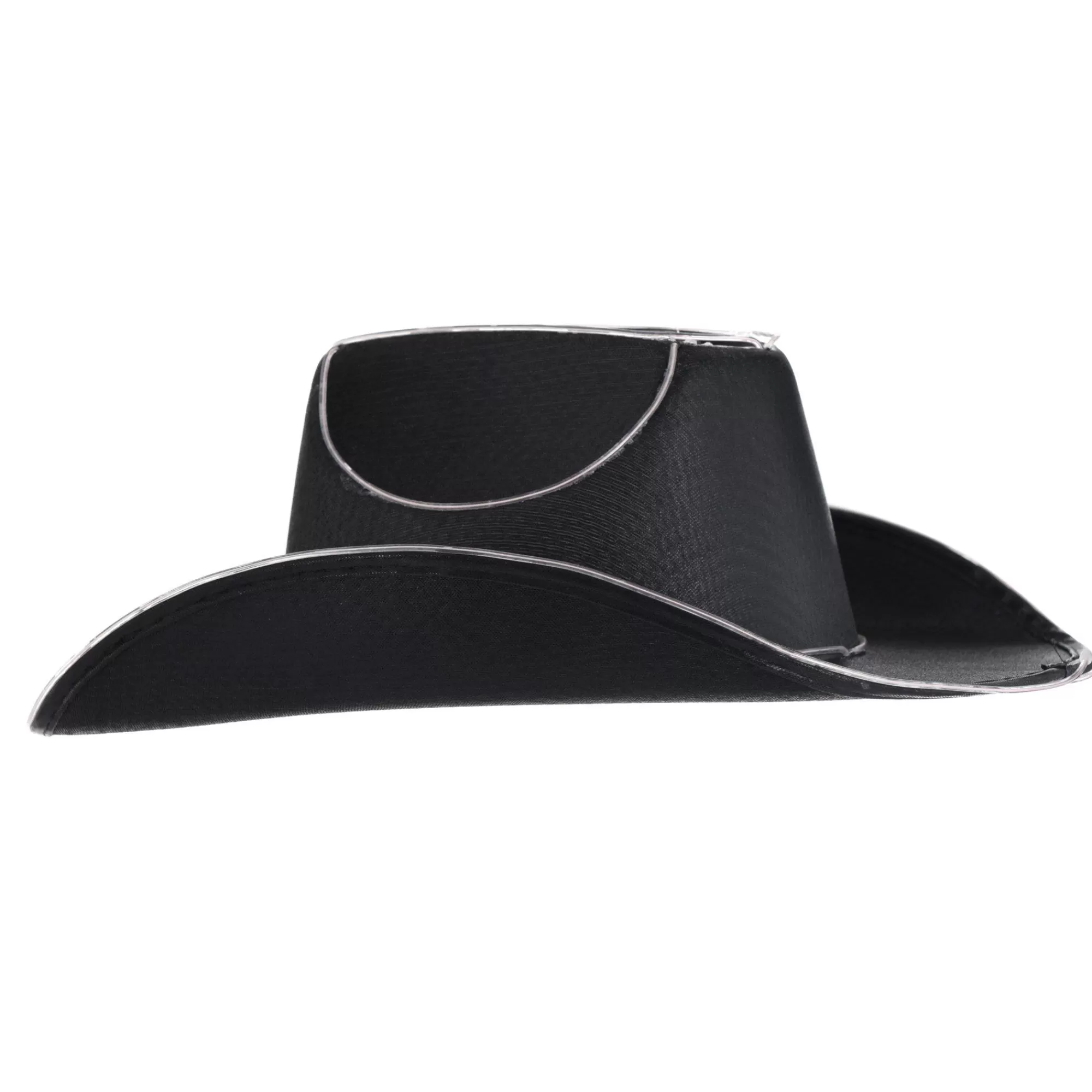 Party City Hats-Light-Up Fabric Cowboy Hat Black