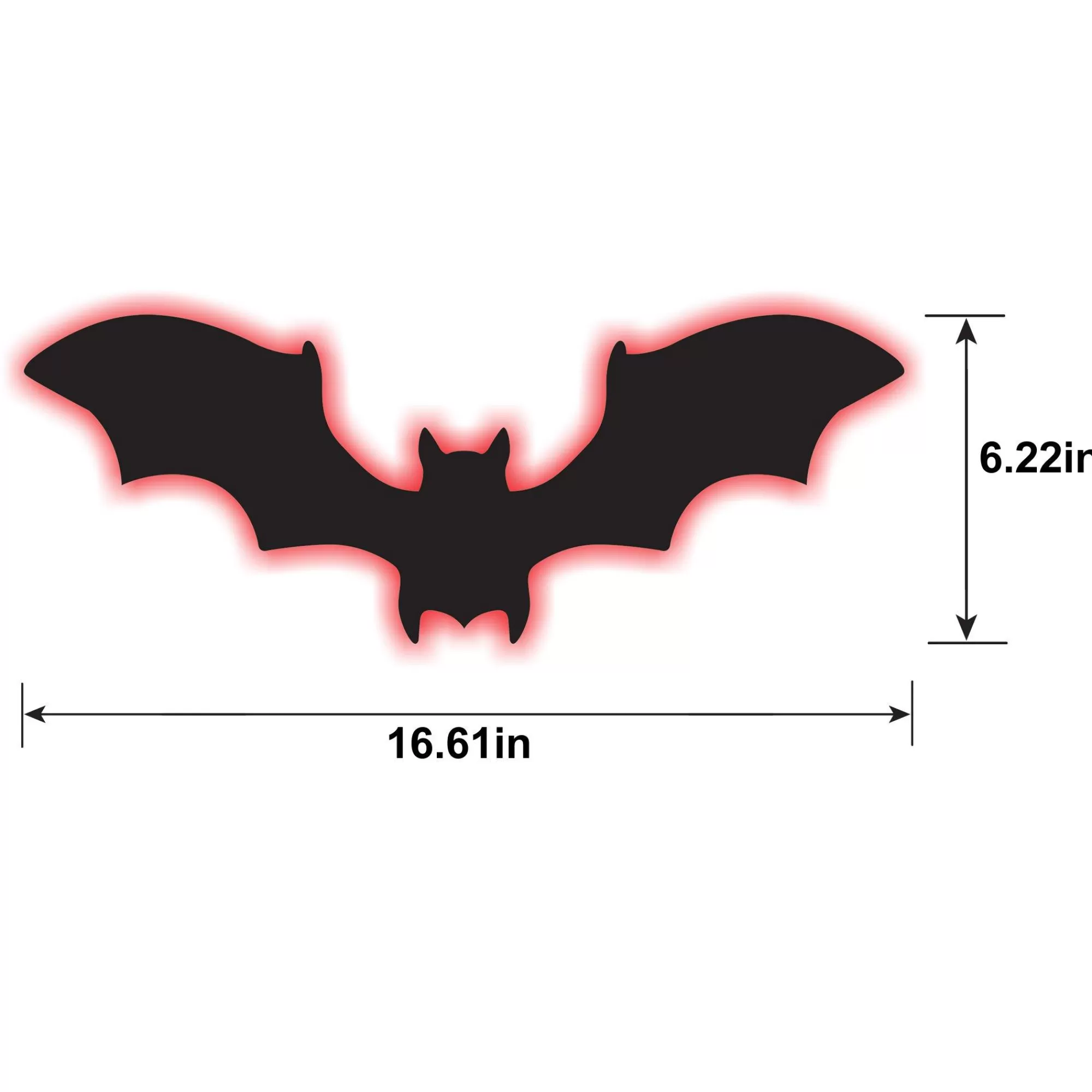 Party City Strobe Lights & Black Lights | Light-Up Fiberboard Led Bat Sign, 16.6In X 6.1In