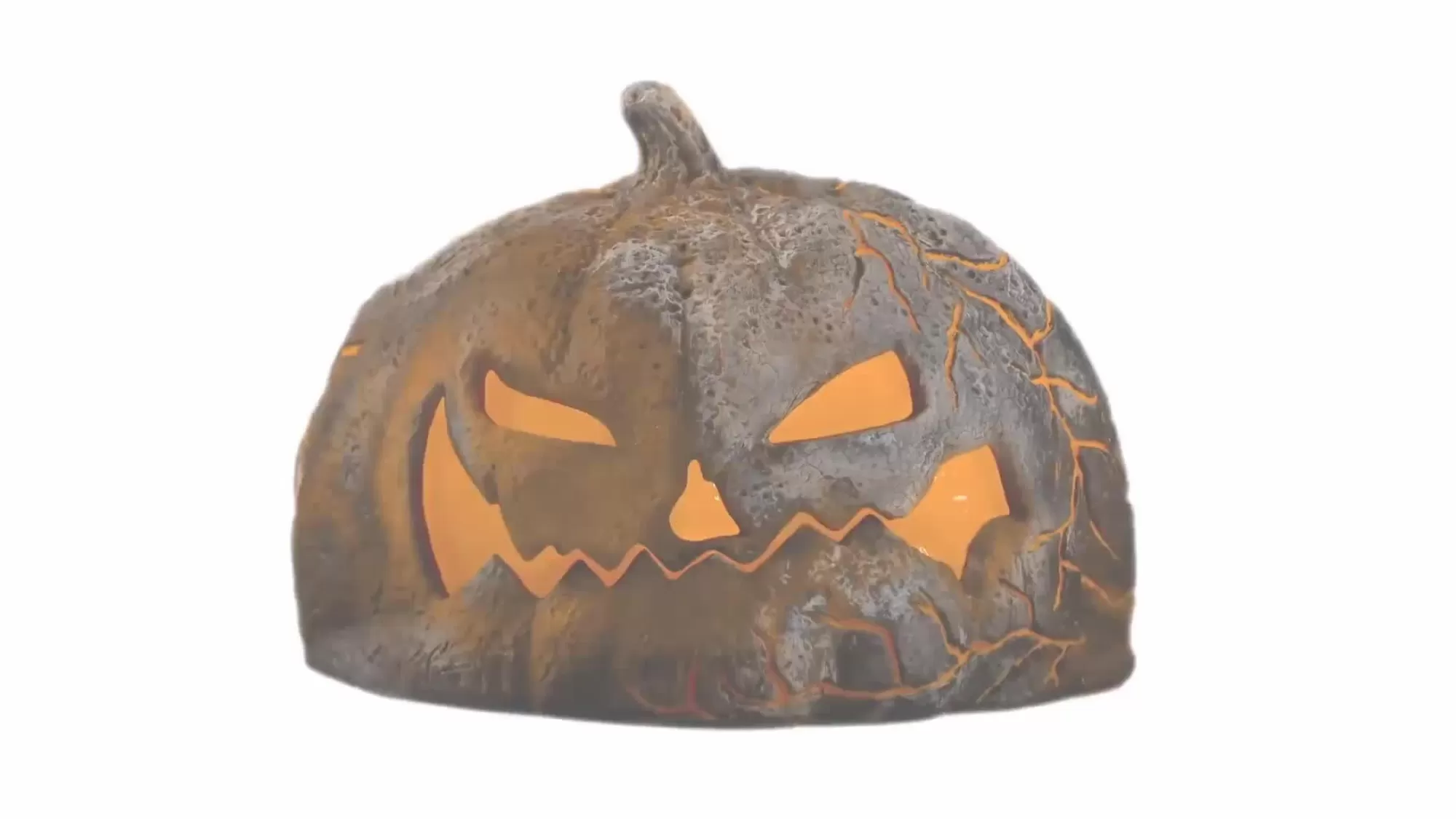Party City Strobe Lights & Black Lights | Light-Up Flaming Pumpkin, 14.2In X 10.2In - Halloween Decoration