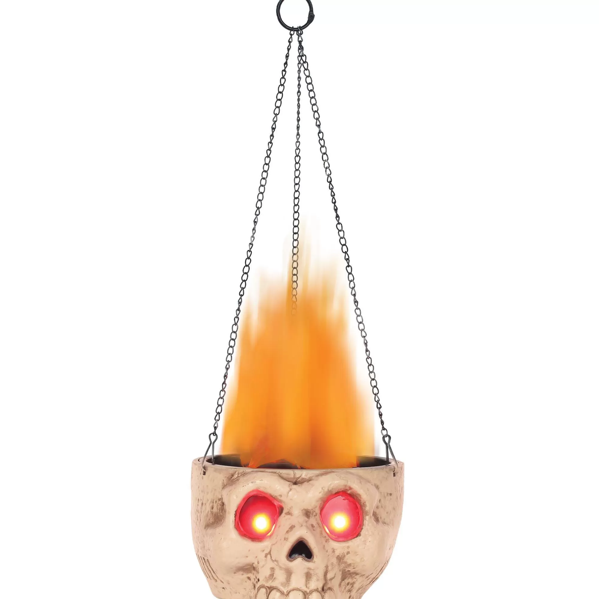 Party City Skeletons | Light-Up Flaming Skull Sconce, 18.25In - Halloween Decoration