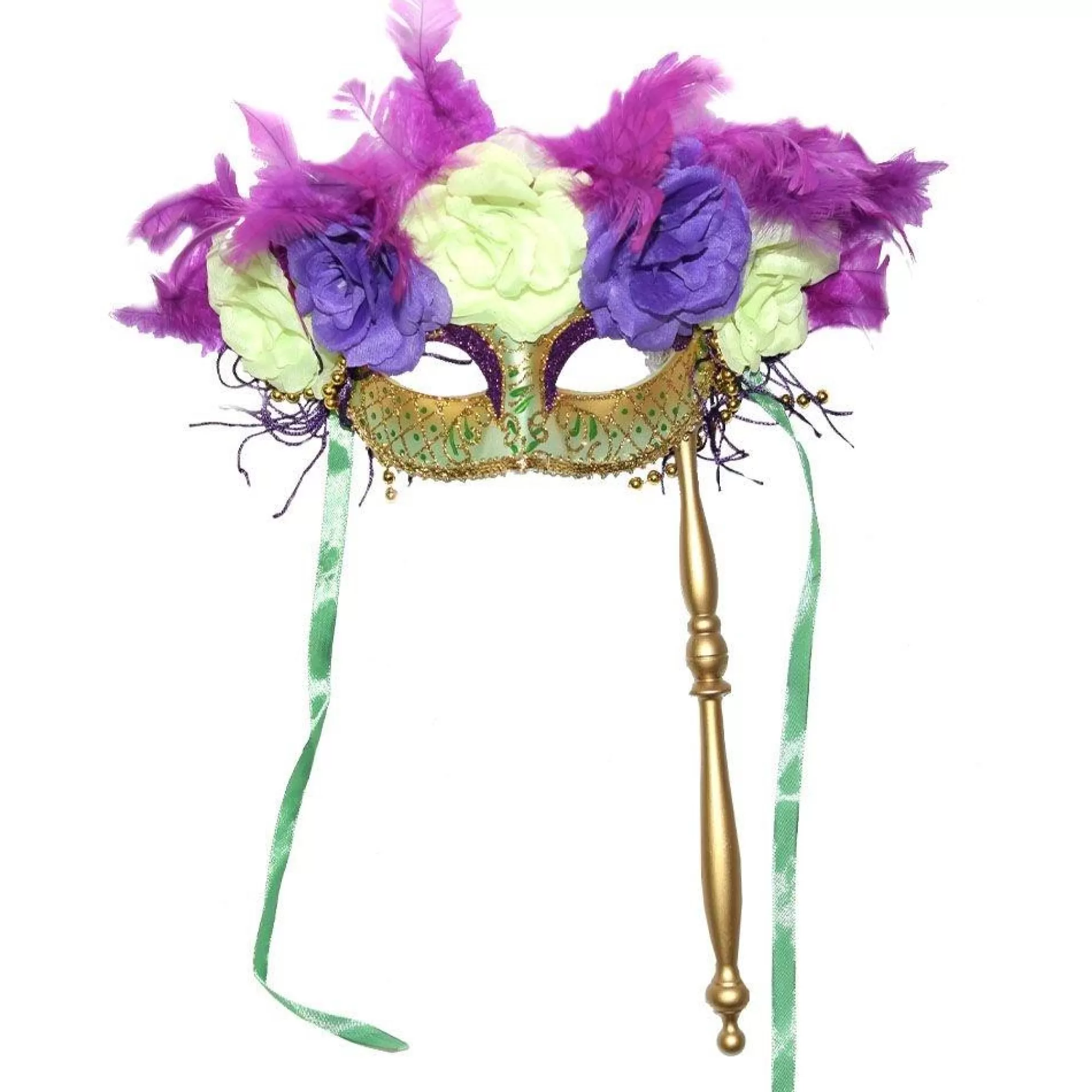 Party City Masquerade-Light-Up Floral Masquerade Mask On A Stick