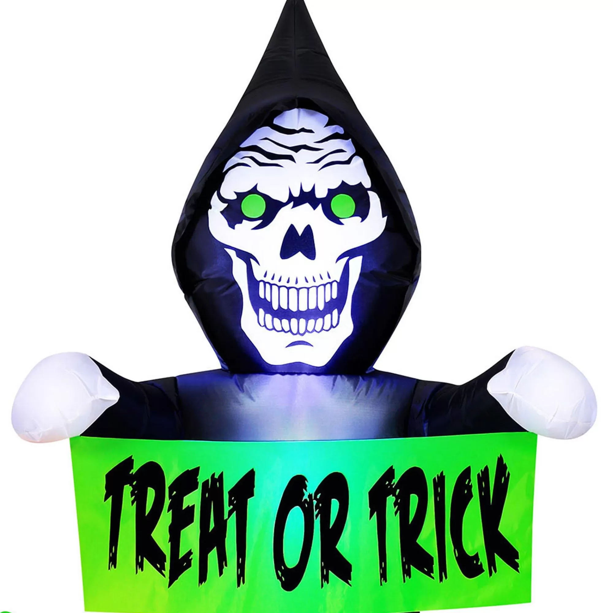 Party City Inflatables & Blow-Ups | Light-Up Halloween Reaper & Jack-O'-Lantern Inflatable Yard Decoration, 5.5Ft