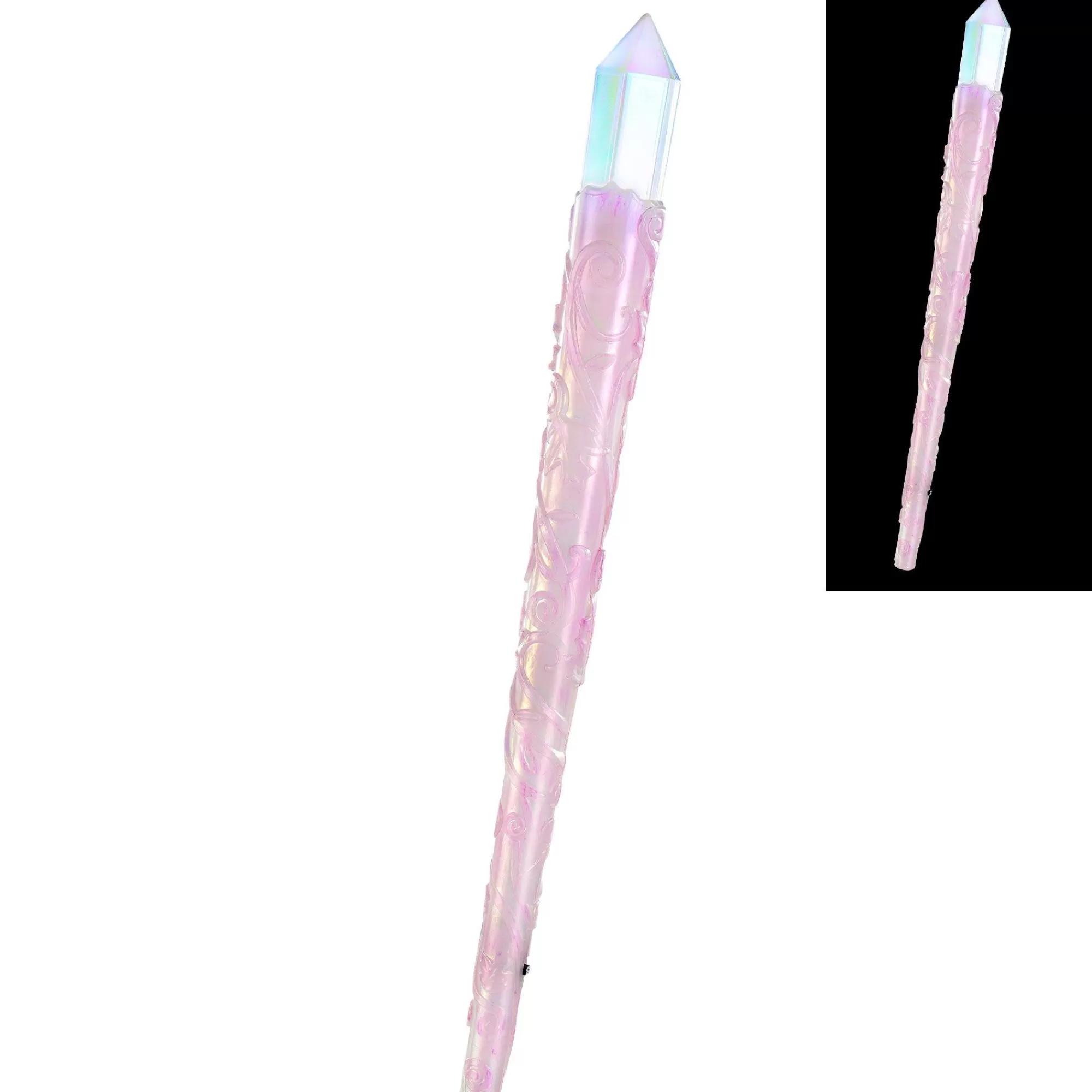 Party City Weapons-Light-Up Pink Iridescent Plastic Crystal Wand Prop, 15In - Fairy