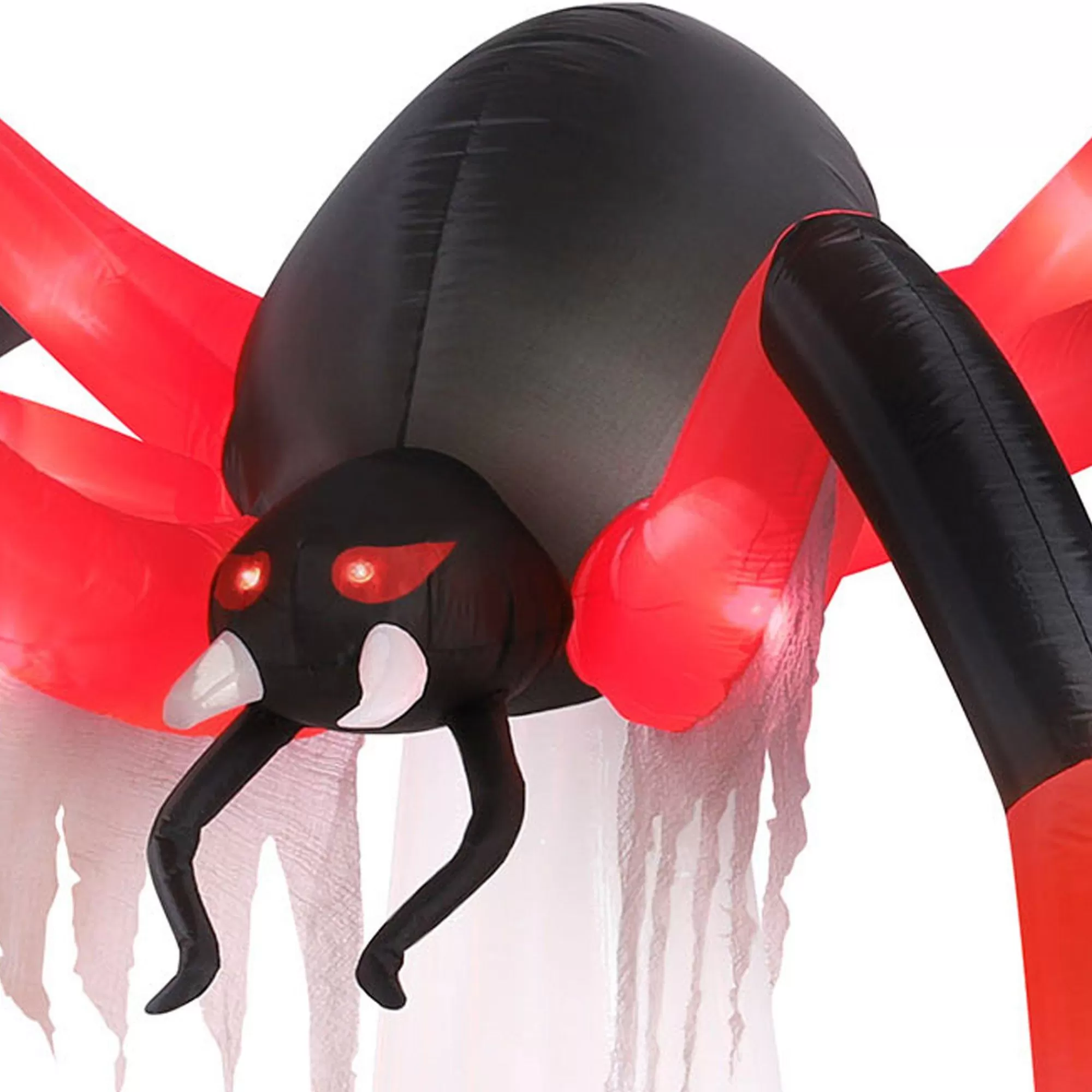 Party City Inflatables & Blow-Ups | Light-Up Red & Black Giant Spider Inflatable Yard Decoration, 9Ft X 6Ft