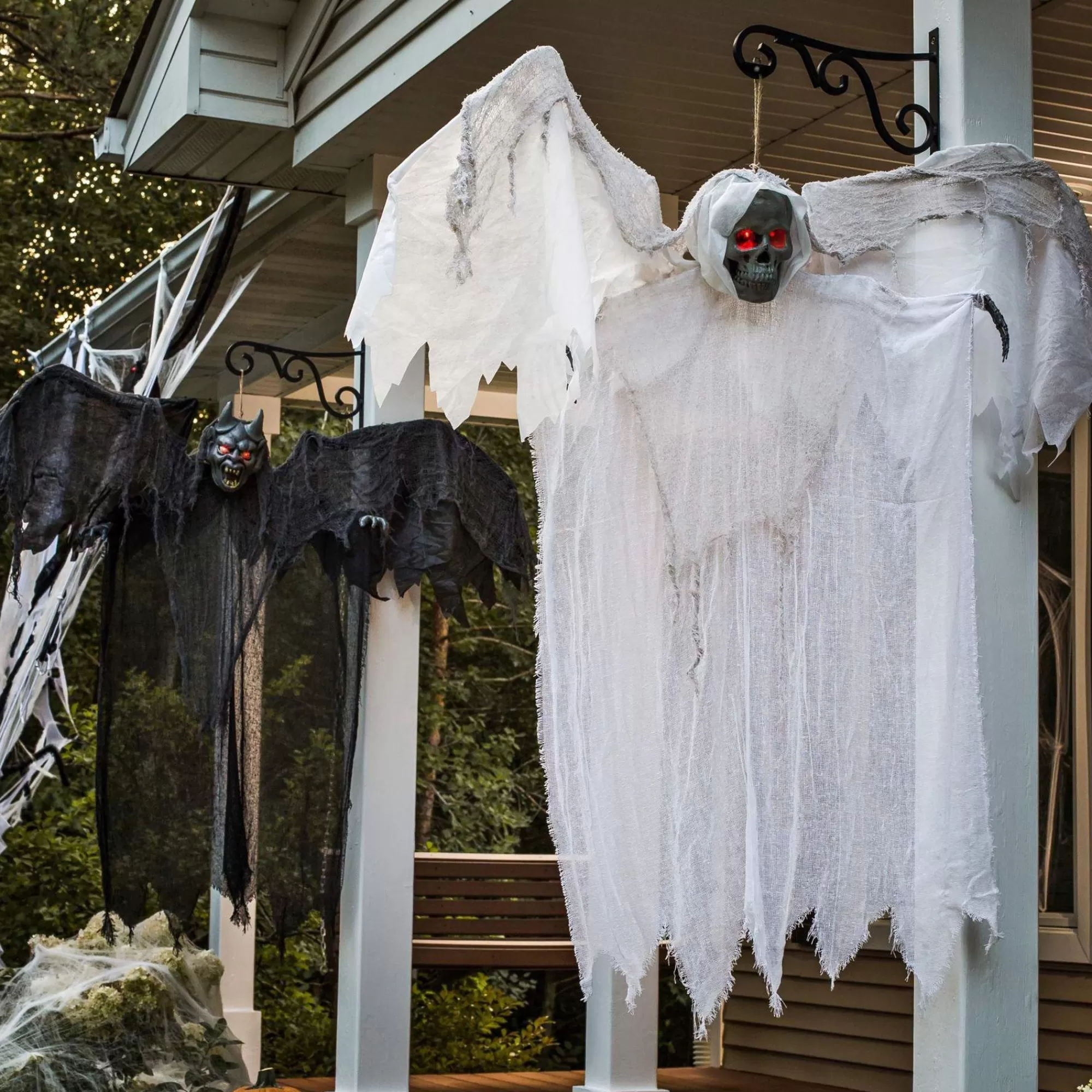 Party City Hanging Decorations | Light-Up White Winged Reaper Decoration