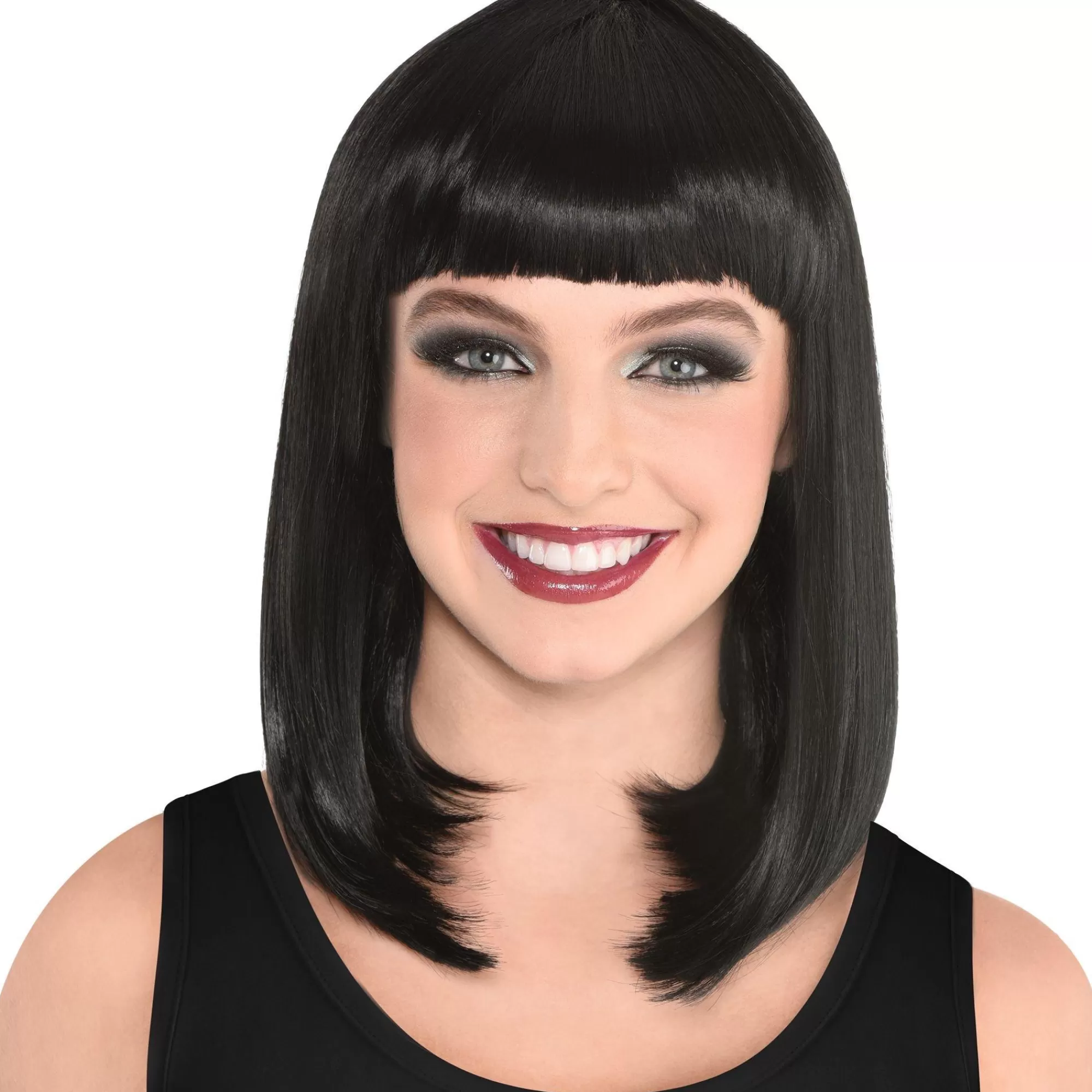 Party City Wigs-Long Bob Wig Black