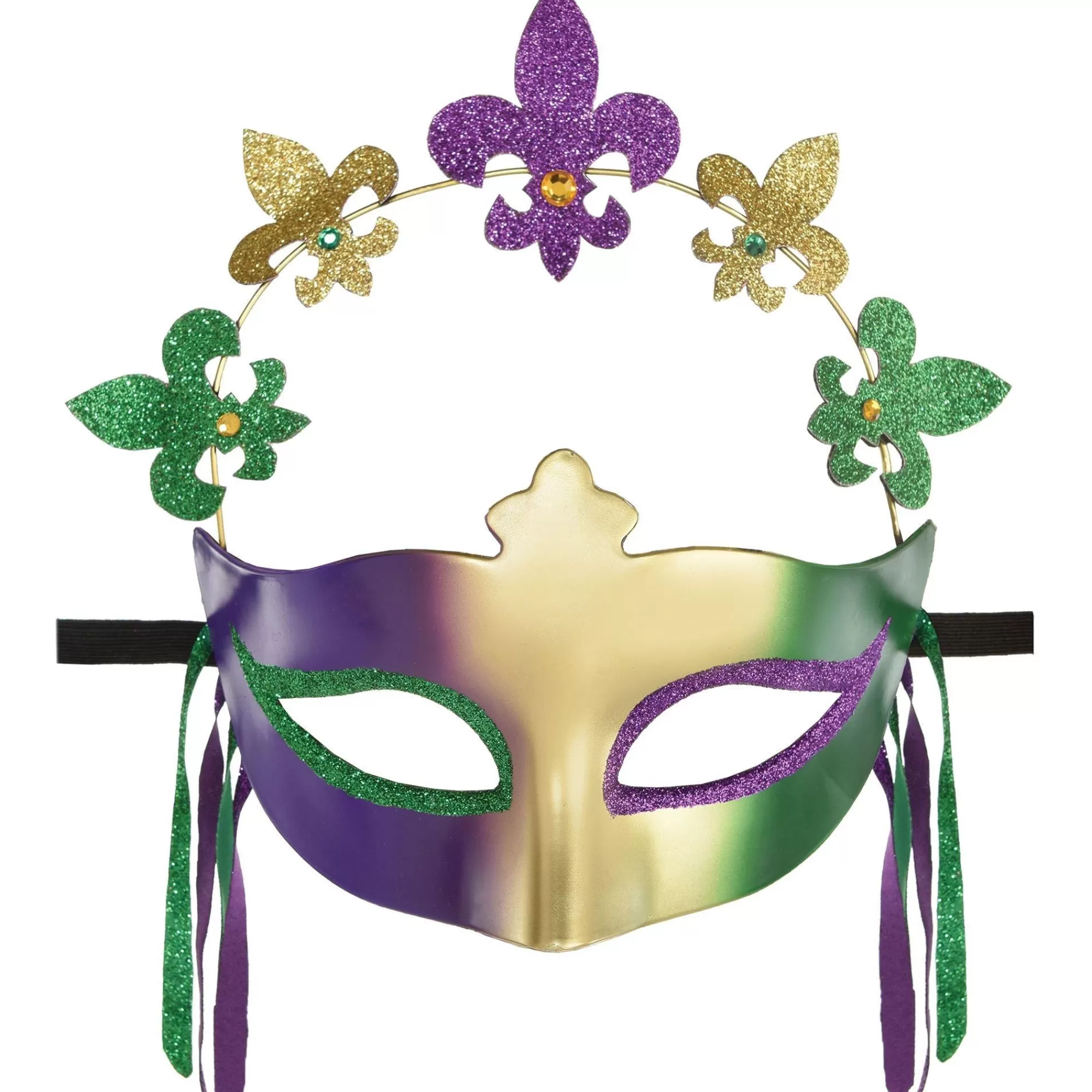 Party City Masquerade-Mardi Gras Purple Feather & Gold Filigree Masquerade Mask