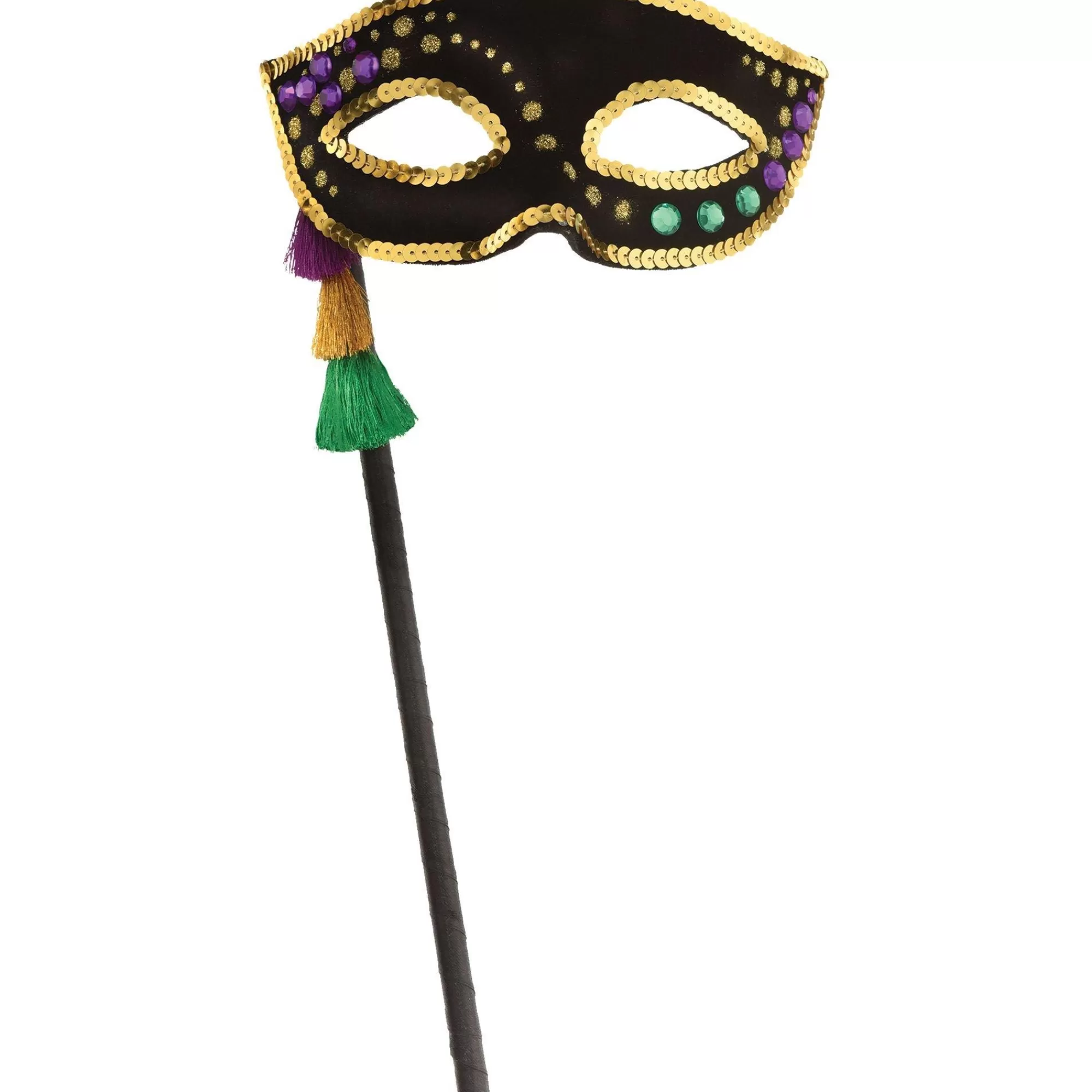 Party City Masquerade-Mardi Gras Tassel Masquerade Mask With Handle