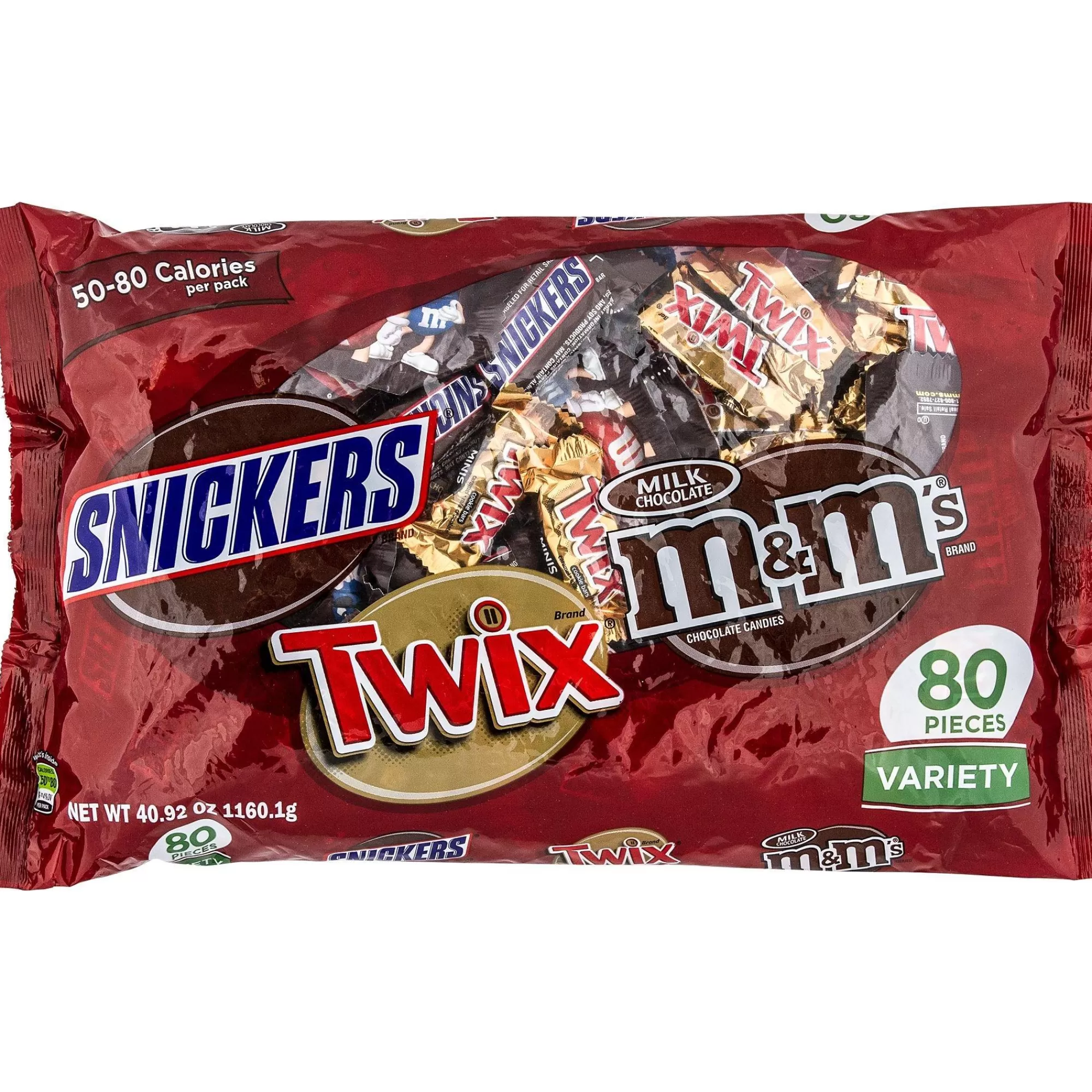 M&Ms,Mars,Snickers,Twix Chocolate Candy-Mars Chocolate Variety, 34.4Oz, 100Pc