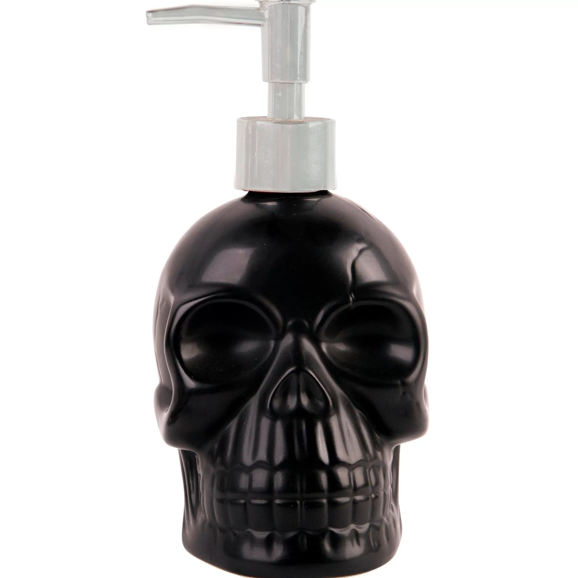 Party City Home Décor | Matte Black Stone Skull Soap Dispenser, 3.5In X 6.9In