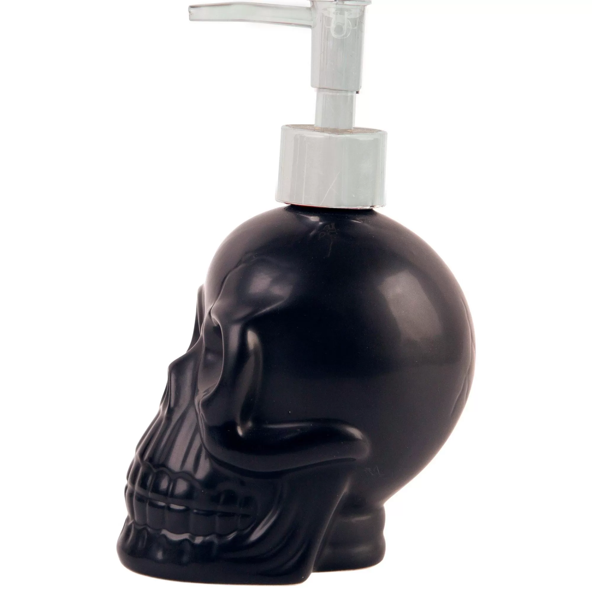 Party City Home Décor | Matte Black Stone Skull Soap Dispenser, 3.5In X 6.9In