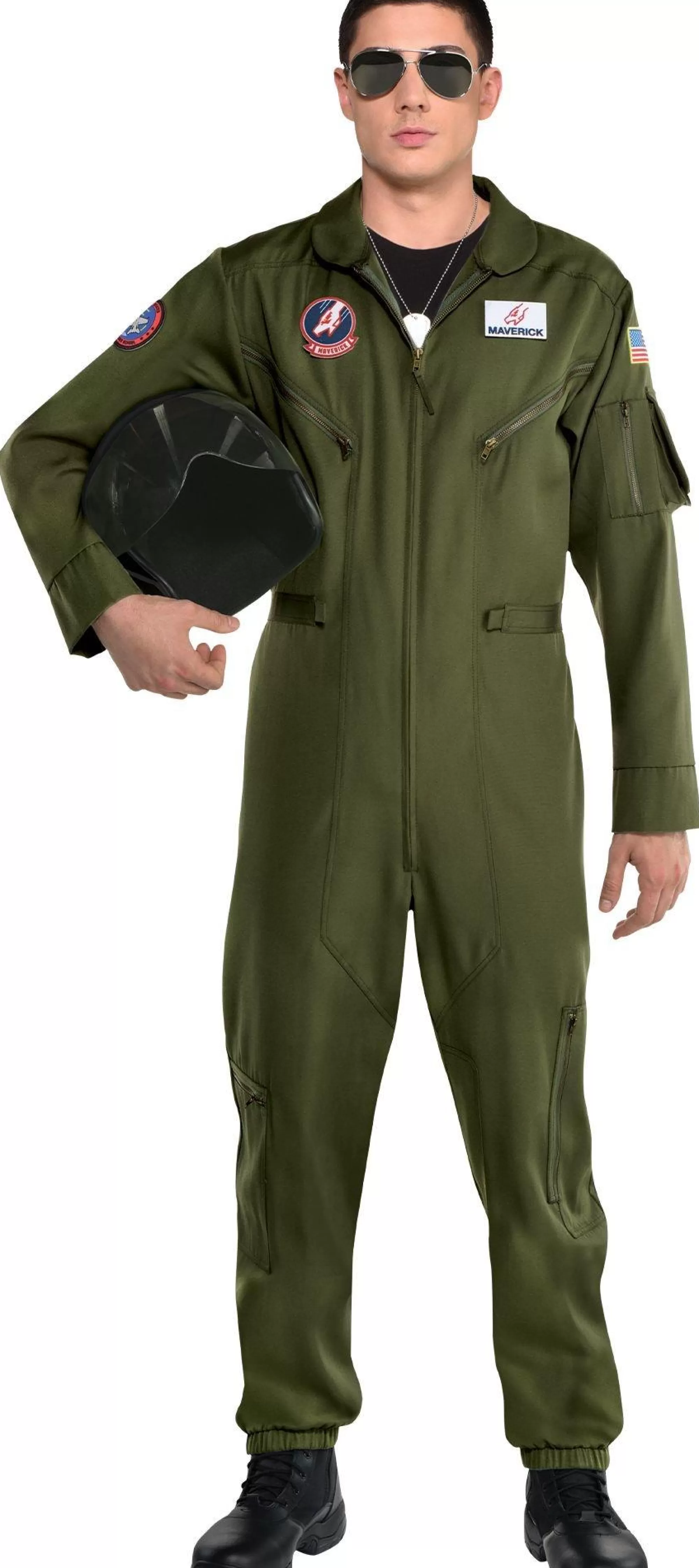 Party City Decades-Maverick Flight Suit Costume For Men - Top Gun 2