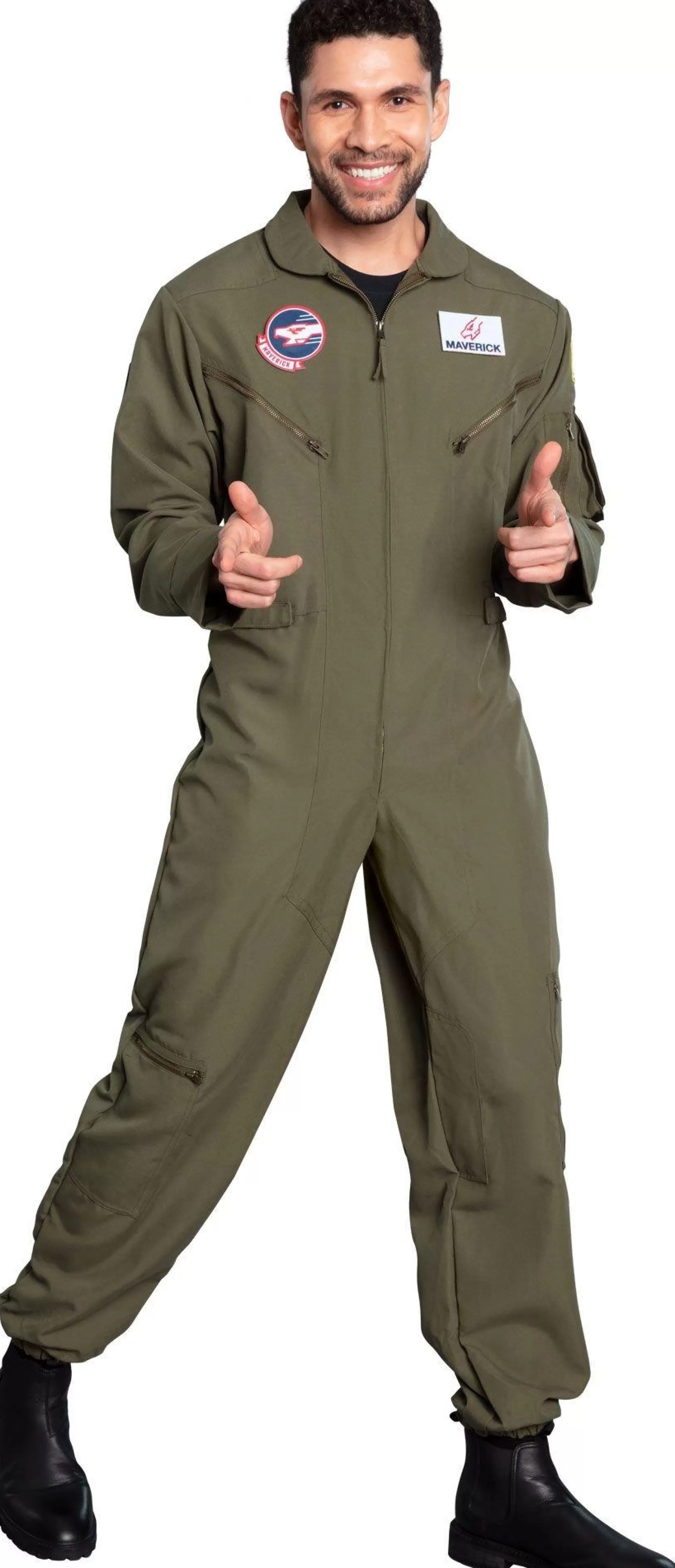 Party City Decades-Maverick Flight Suit Costume For Men - Top Gun 2