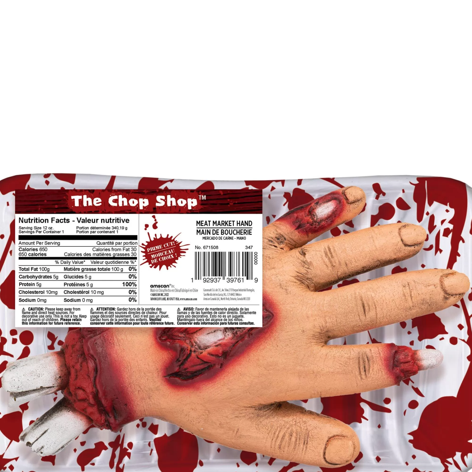 Party City Table Décor & Centerpieces | Meat Market Plastic Hand Prop, 7.5In X 4.5In - Get Axed
