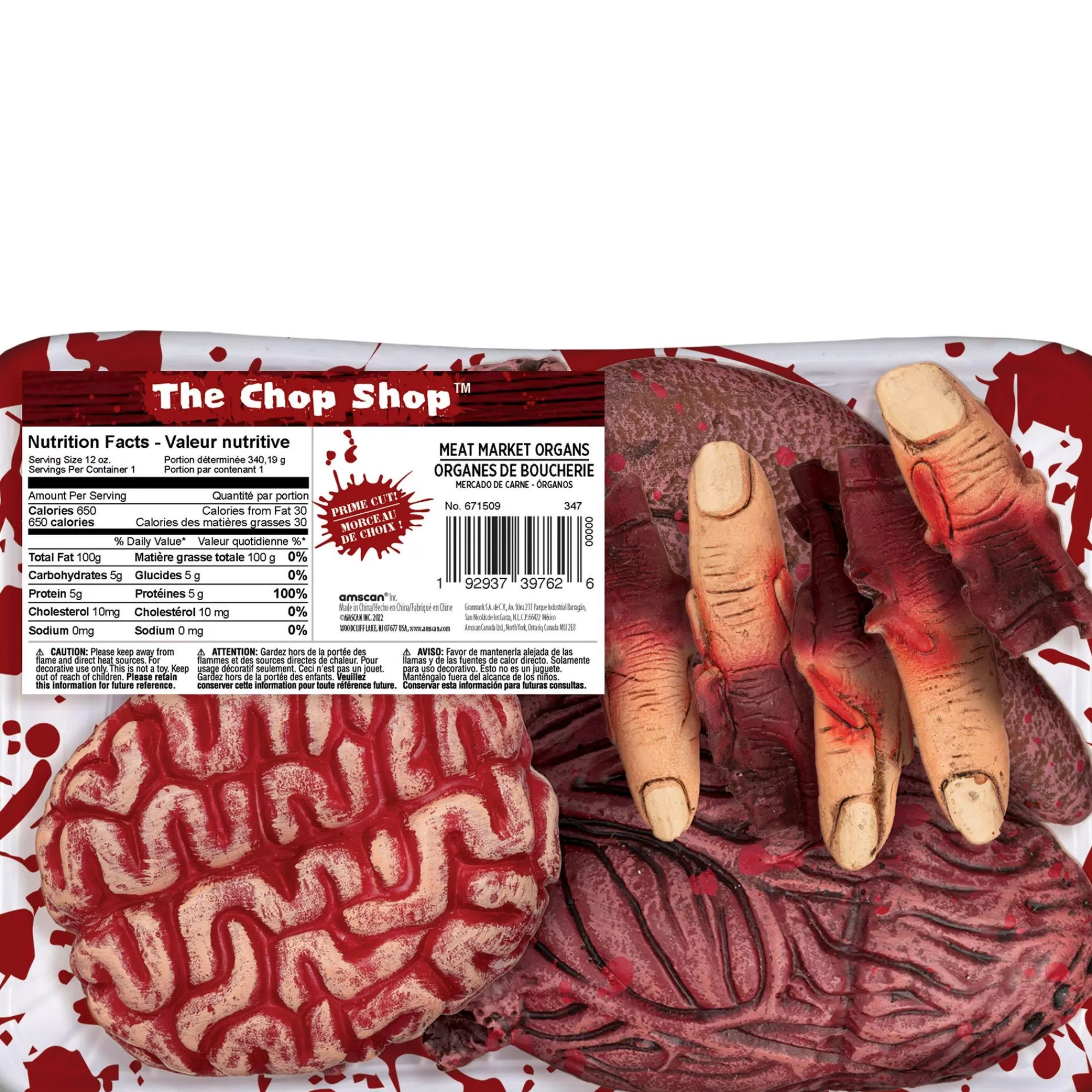 Party City Table Décor & Centerpieces | Meat Market Plastic Organs, 12In X 8In - Get Axed