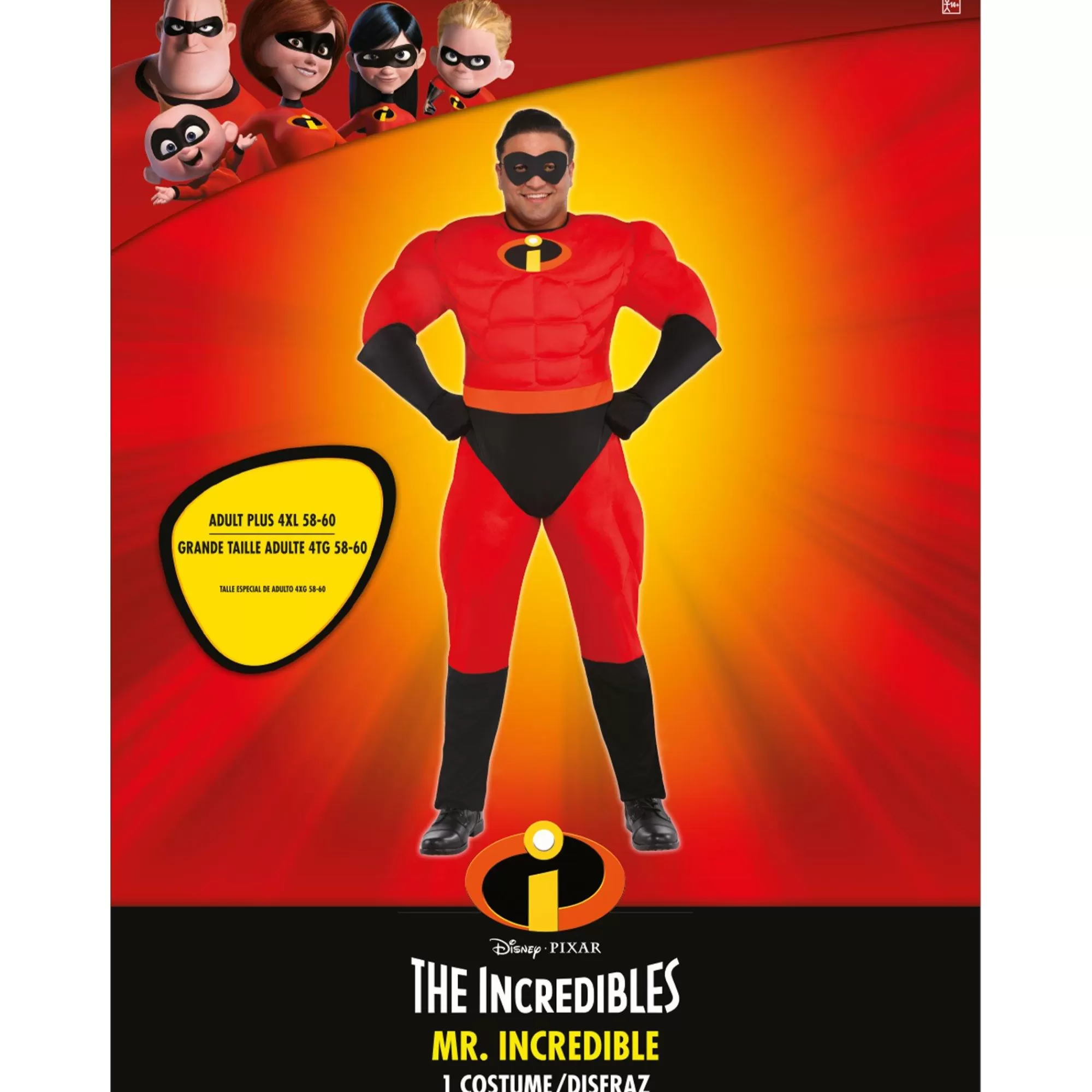Party City Superhero-Mens Mr. Incredible Muscle Costume Plus Size - The Incredibles