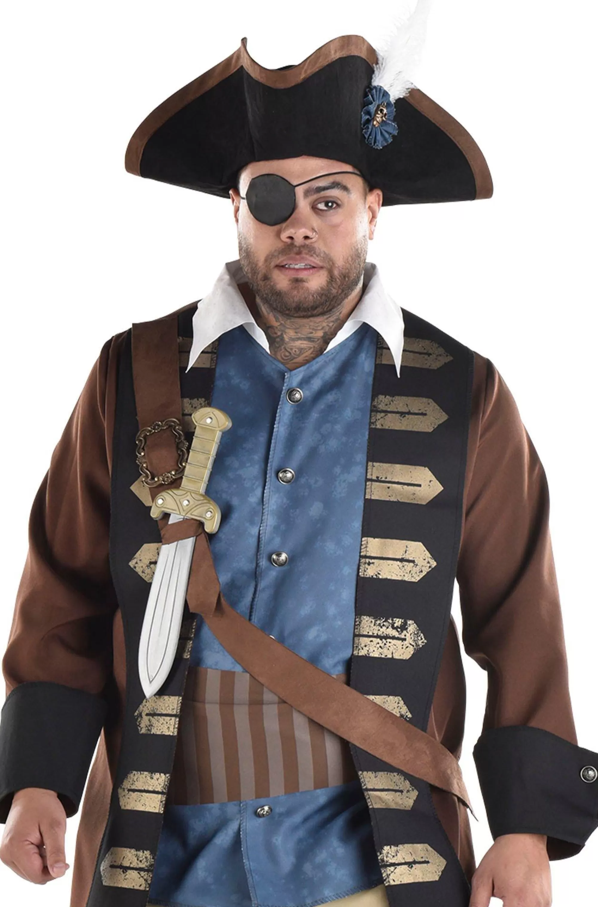 Party City Plus Size Costumes-Men's Shipwreck Pirate Plus Size Costume