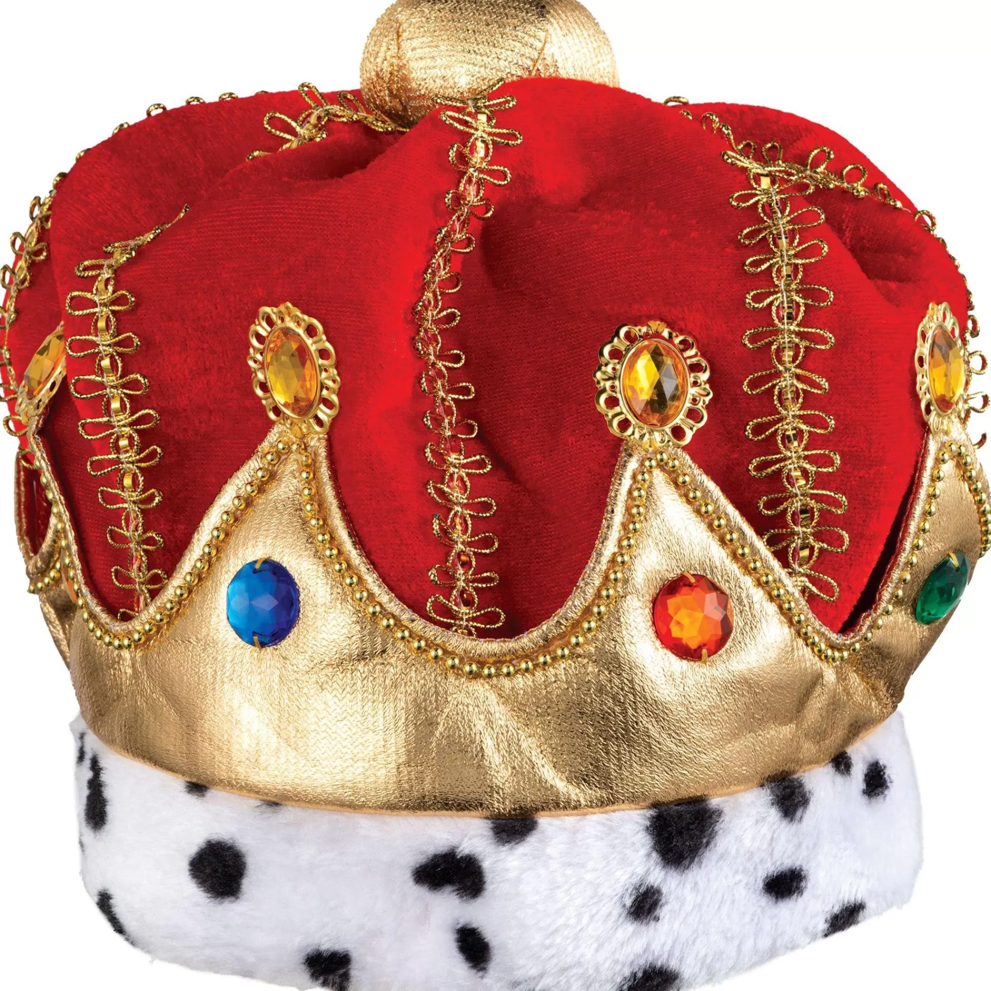 Party City Tiaras, Crowns-Metallic Gold & Red Fabric Birthday Crown, 7In X 7In