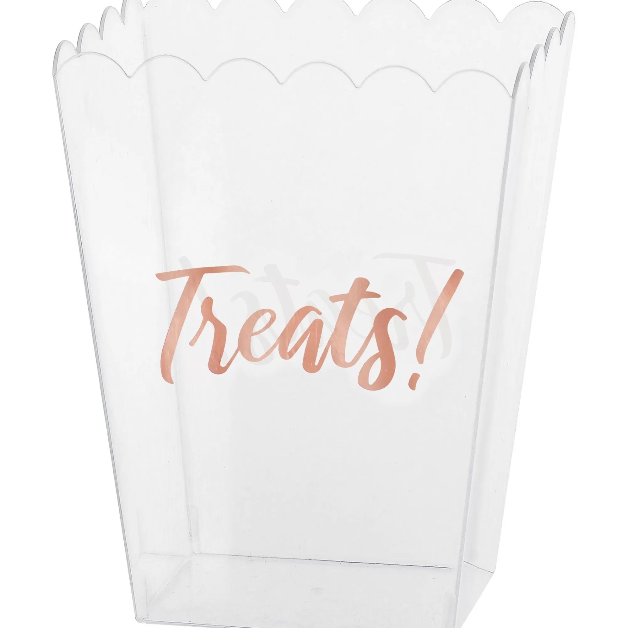 Party City Candy Buffet By Color-Metallic Rose Gold Treats Plastic Scalloped Container, 55Oz