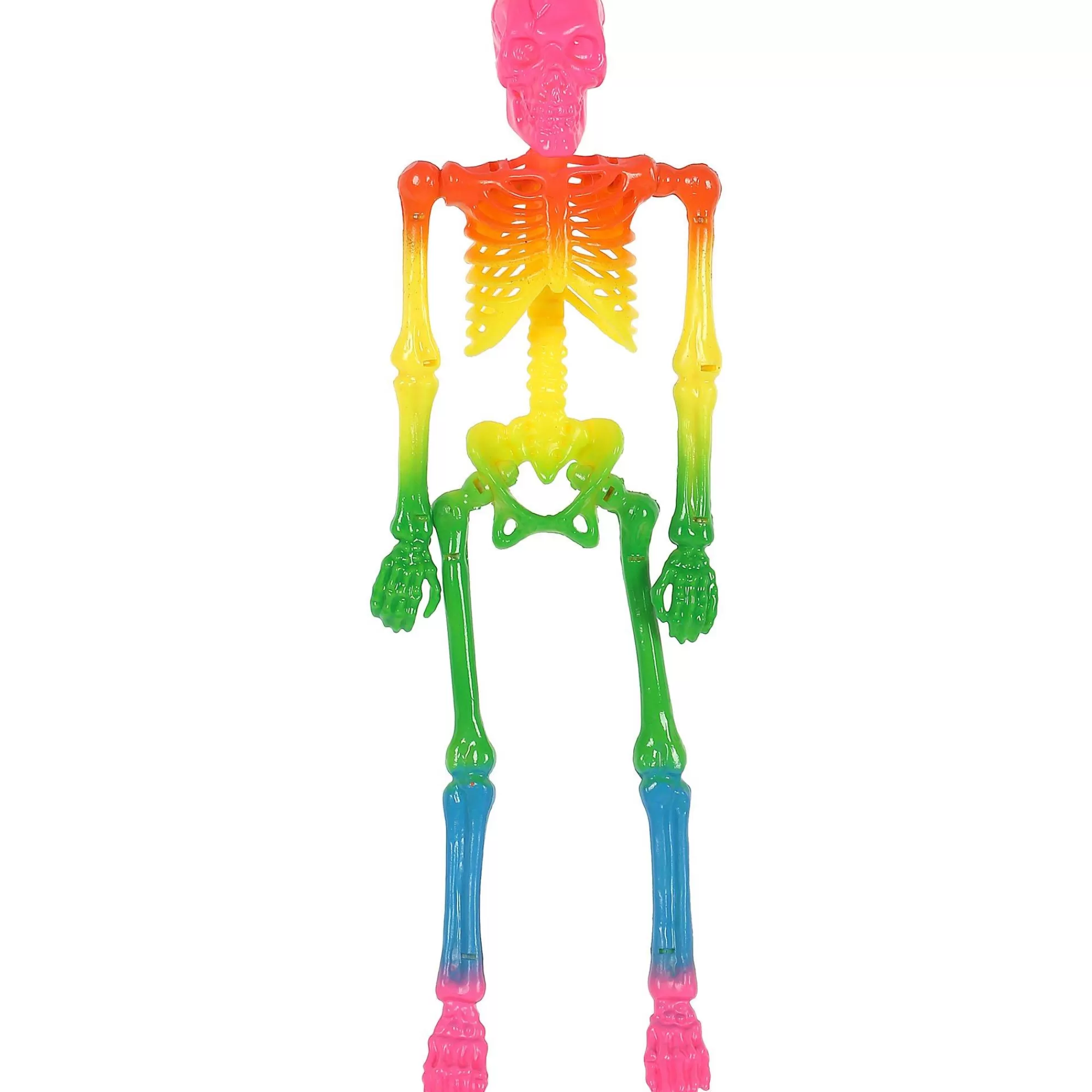 Party City Skeletons | Mini Rainbow Poseable Plastic Hanging Skeleton, 8In